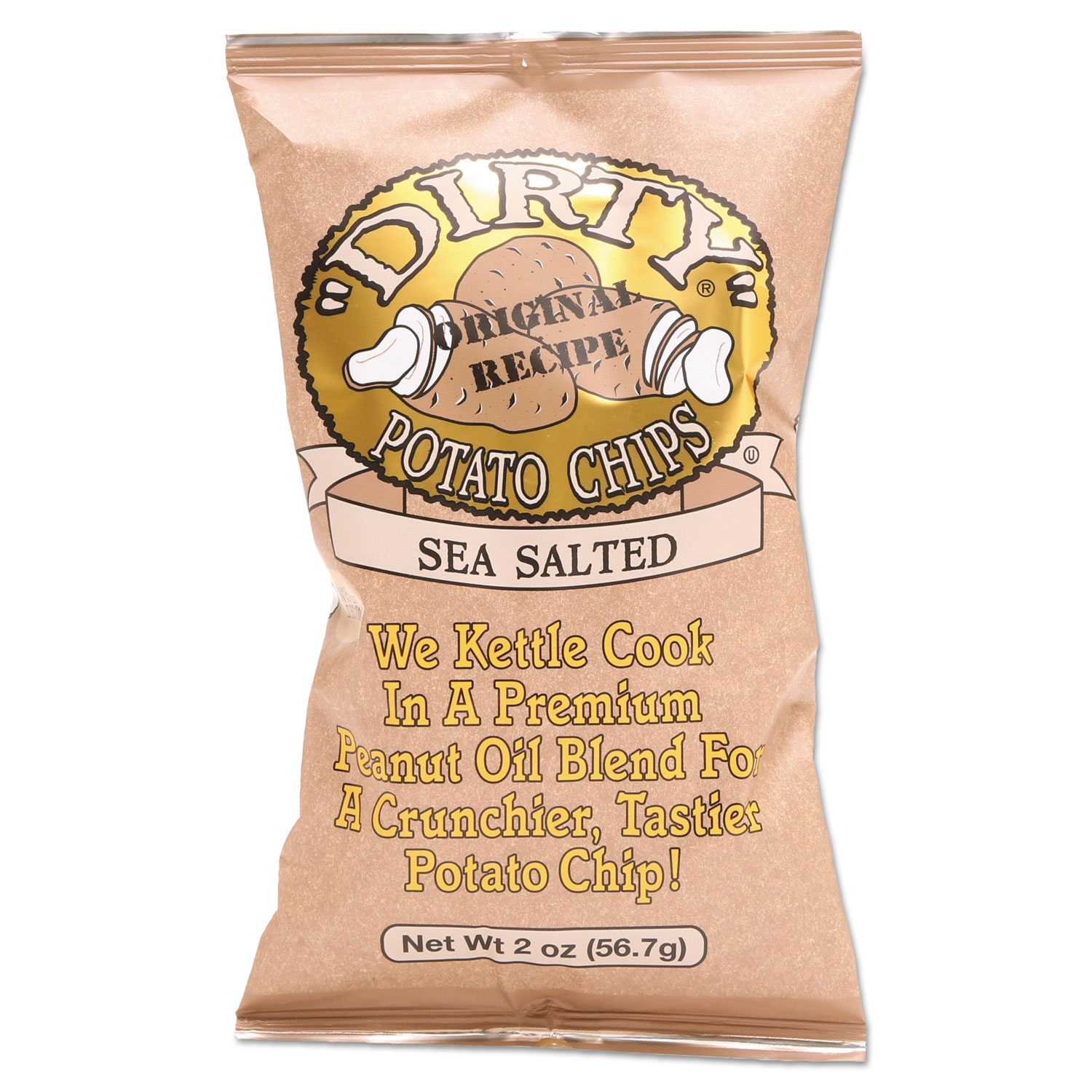 Dirty Potato Chips, Sea Salt, 2 oz Bag, 25 per Carton National