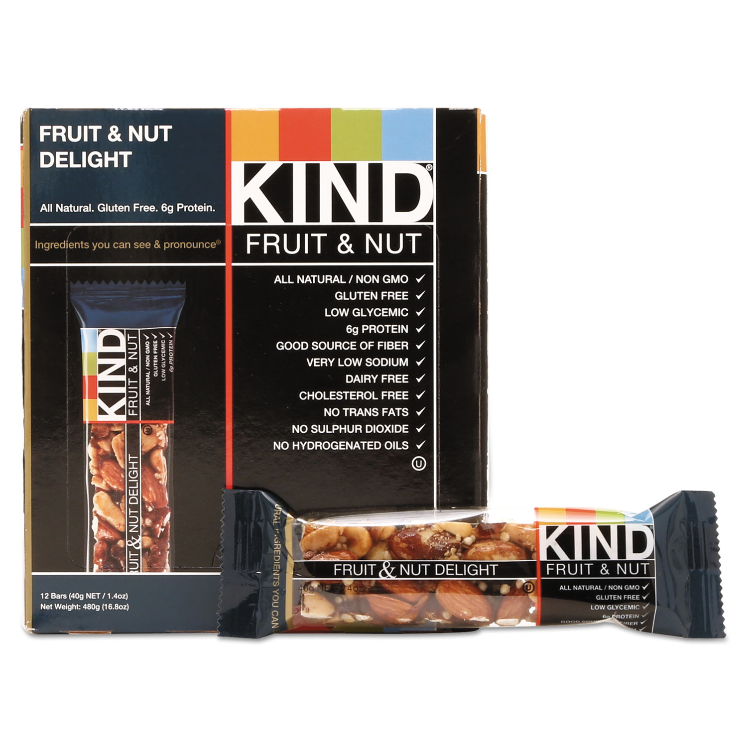 KIND Fruit and Nut Bars, Fruit and Nut Delight, 1.4 oz, 12/Box BuyDirect