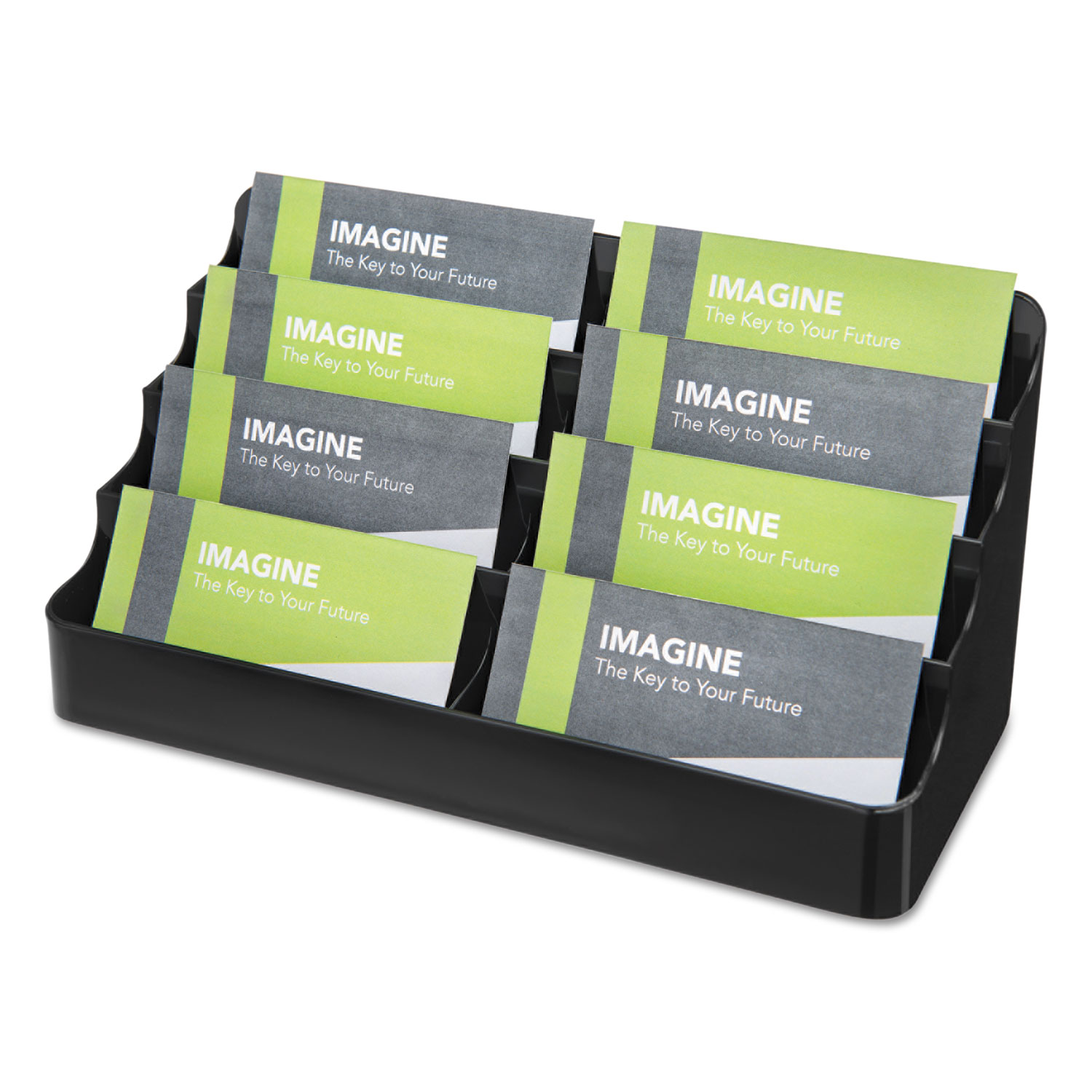 8Tier Recycled Business Card Holder, 400 Card Cap, 7 7/8