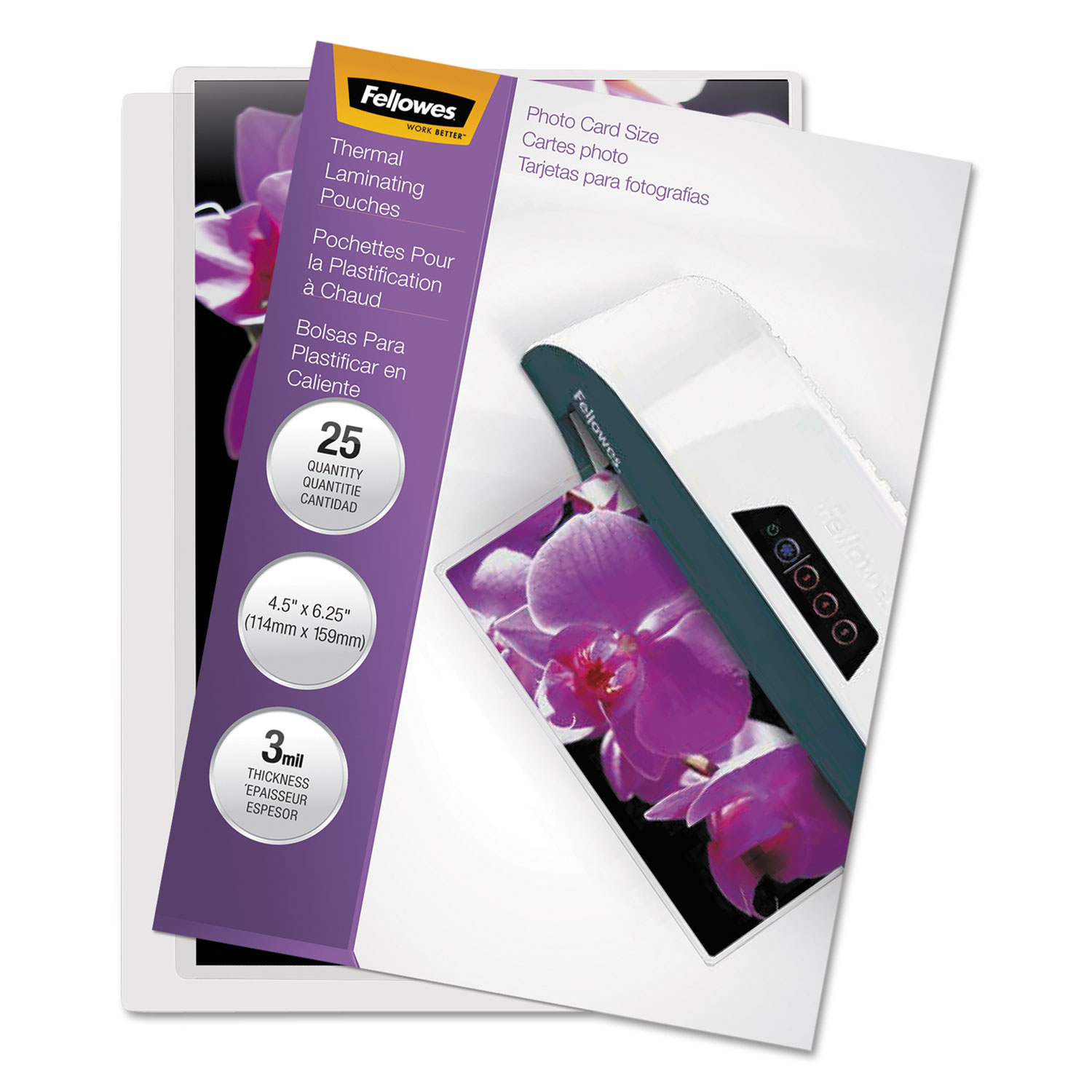Fellowes® Laminating Pouch, 3mil, 4 1/2 x 6 1/4, 25/Pack National