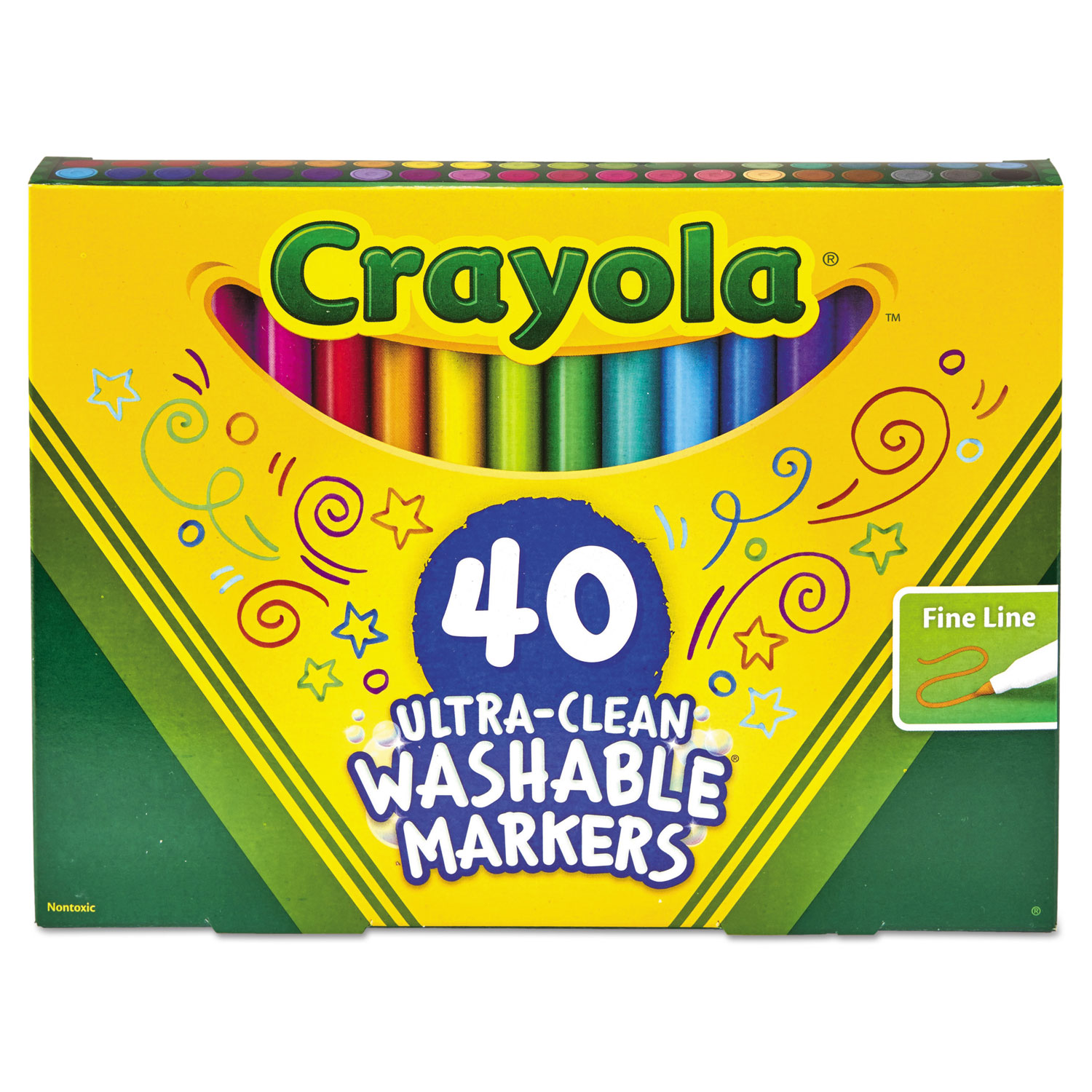 Crayola 587858 UltraClean Washable Markers, Broad Bullet Tip, Assorted