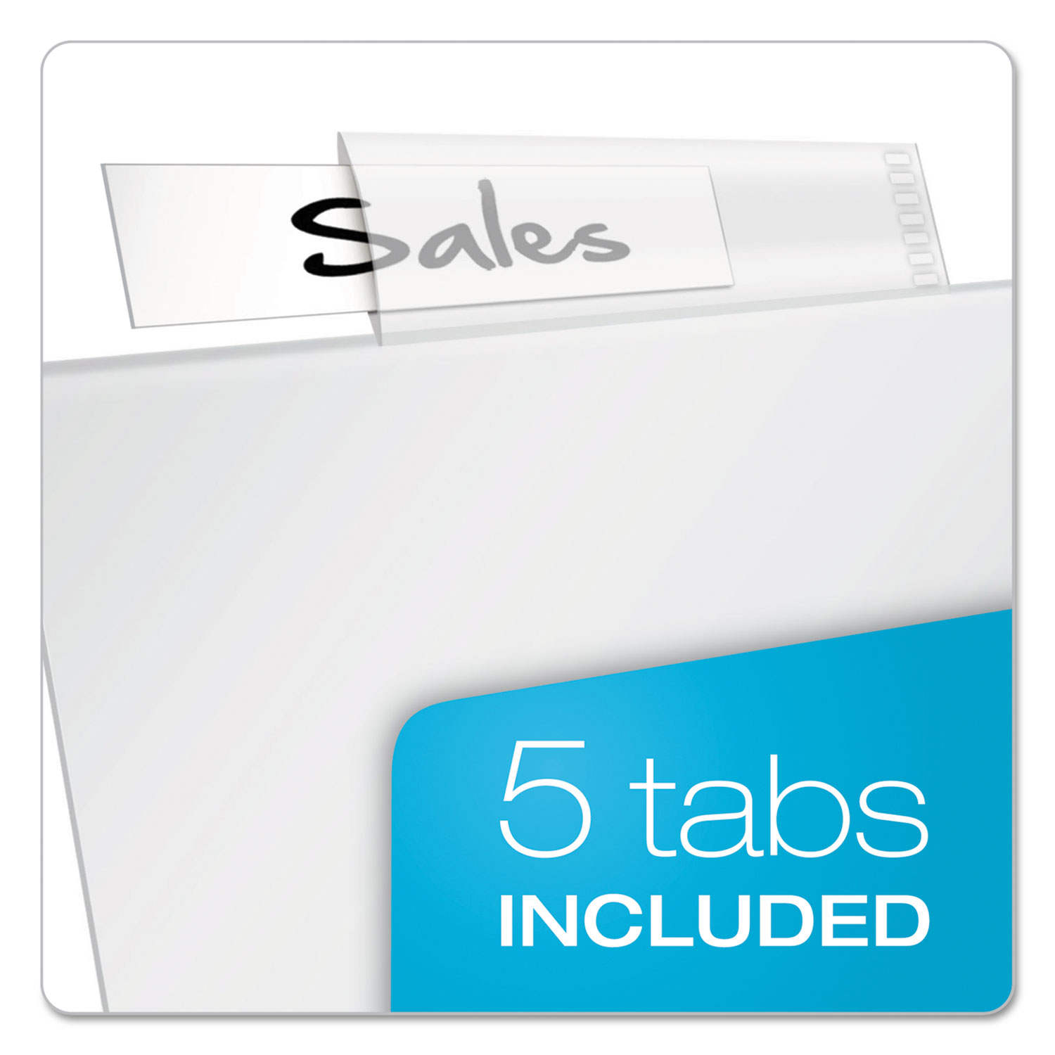 Cardinal® Poly Ring Binder Pockets, 11 x 8 1/2, Clear, 5/Pack