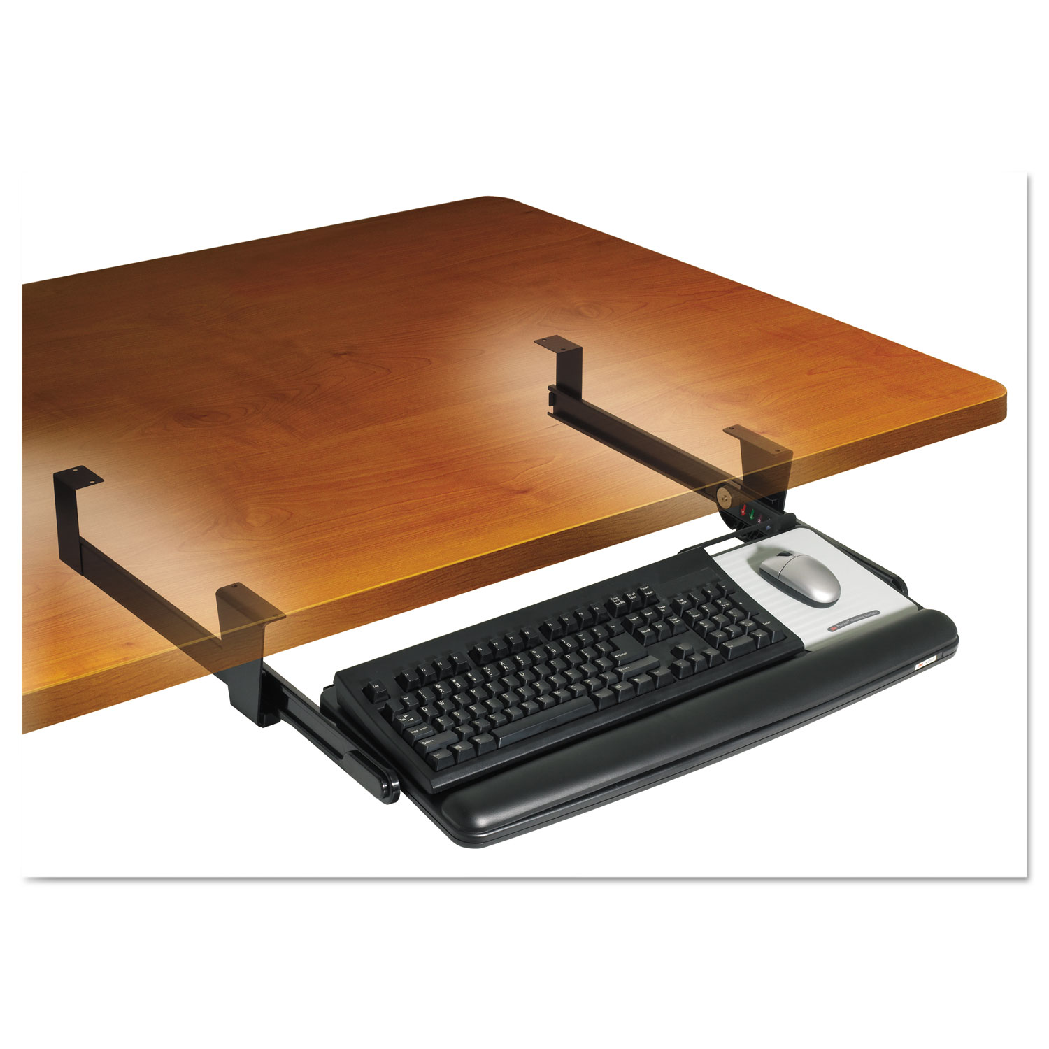 Under Desk Computer Keyboard Drawer Adjustable Under Desk Keyboard Drawer, 27.3w x 16.8d, Black InkyToners