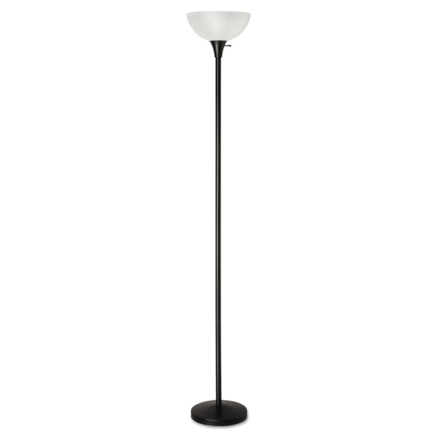 Floor Lamp, 71″ High, Translucent Plastic Shade, Black Office Supply