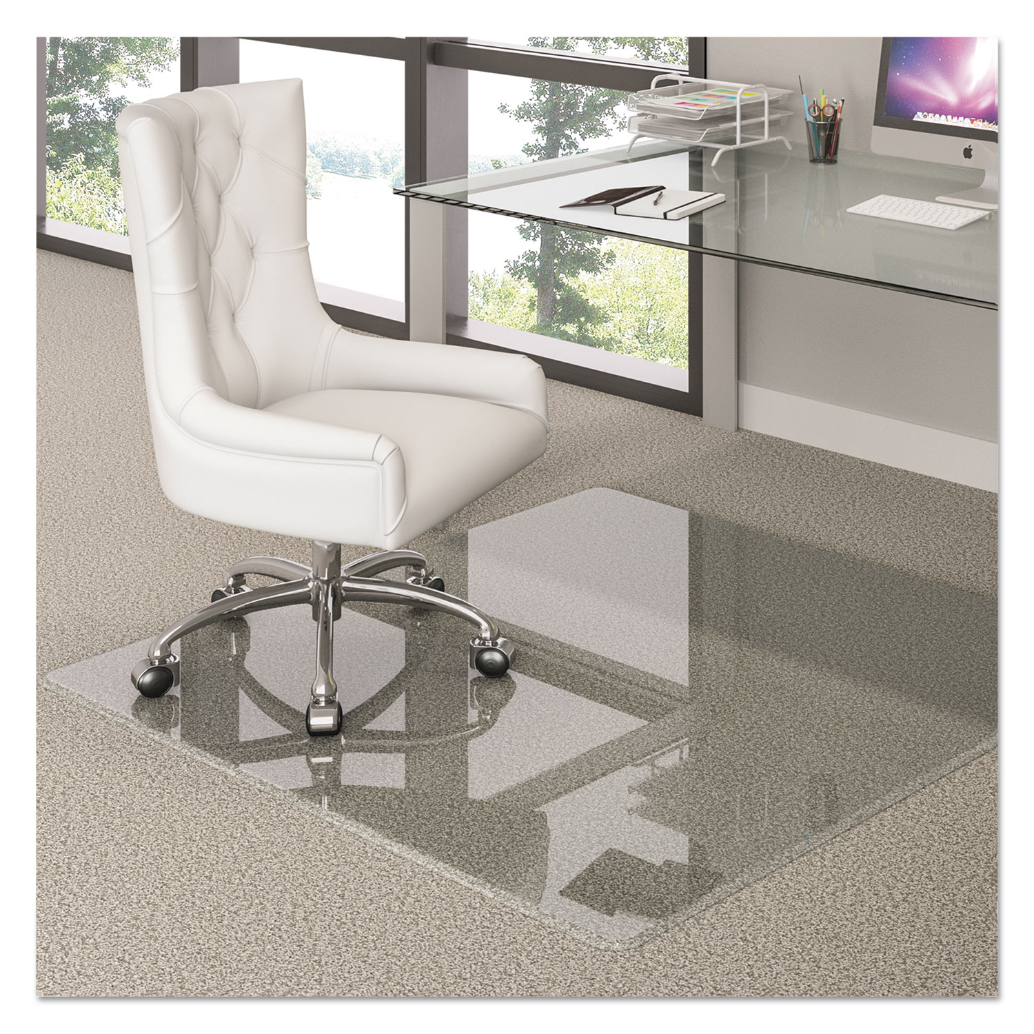 deflecto Premium Glass Chair Mat 48 x 60 Clear CMG70434860 79916019208
