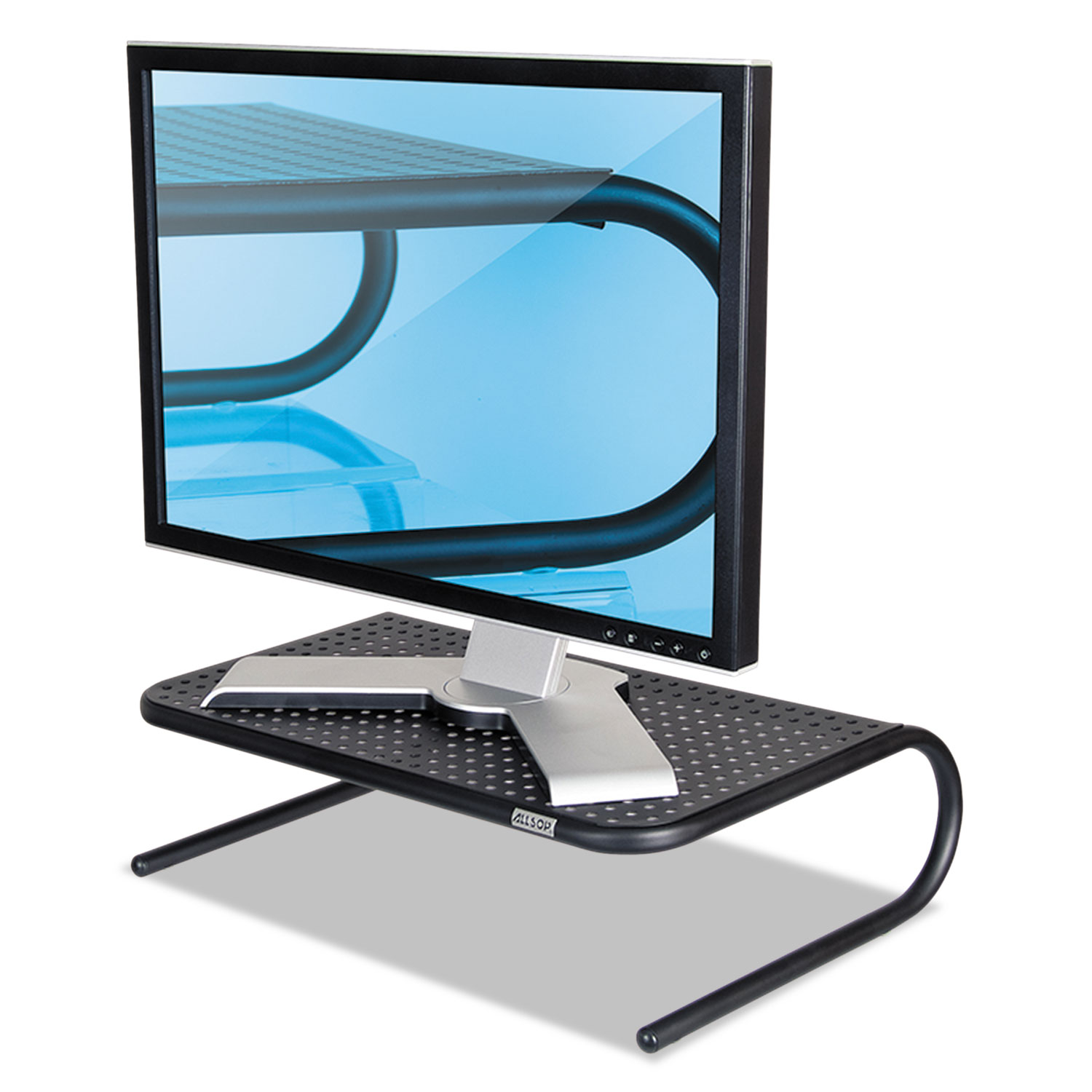 Metal Art Monitor Stand, 19" x 12.5" x 5.25", Black, Supports 30 lbs Reparto