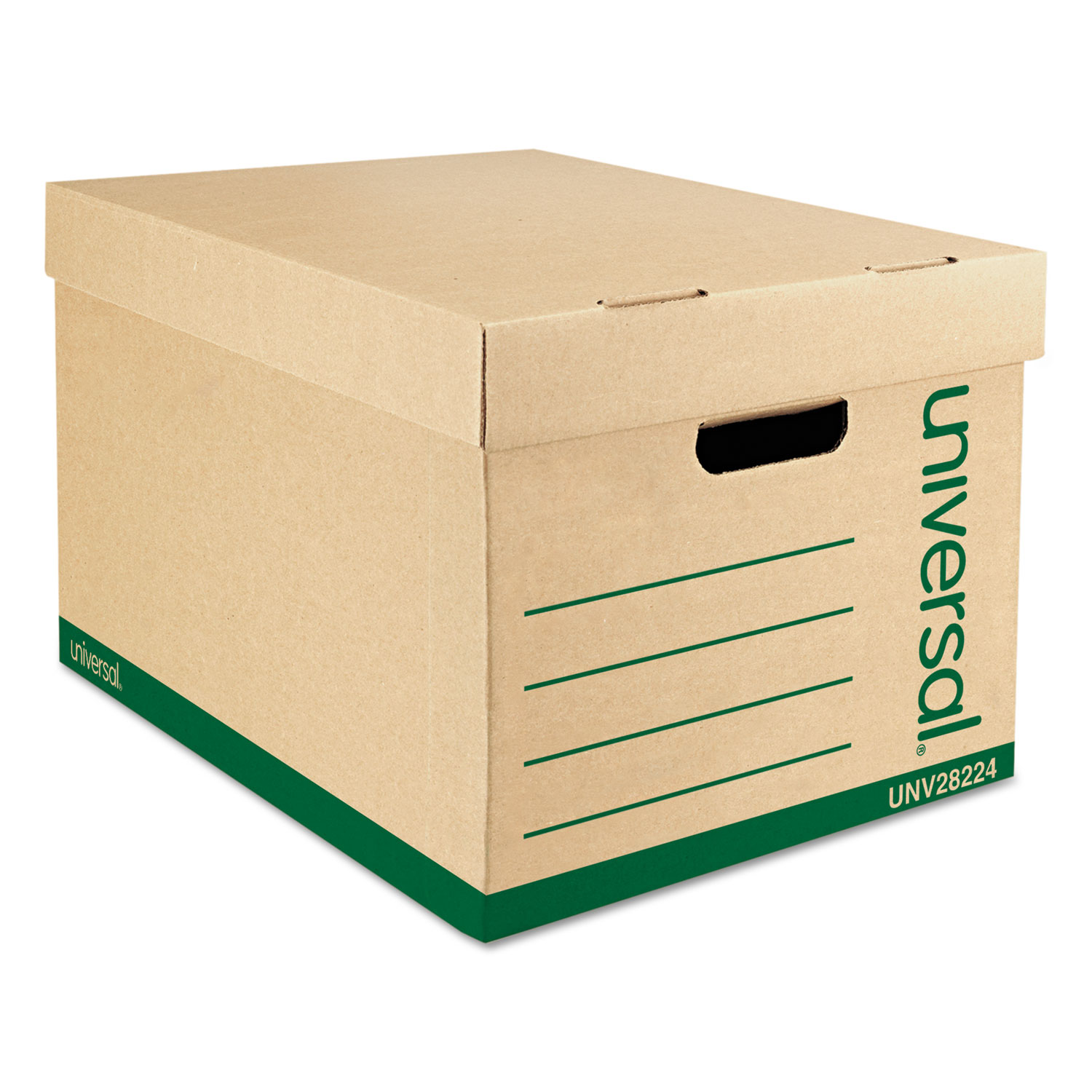 Recycled HeavyDuty Record Storage Box, Letter/Legal Files, Kraft/Green