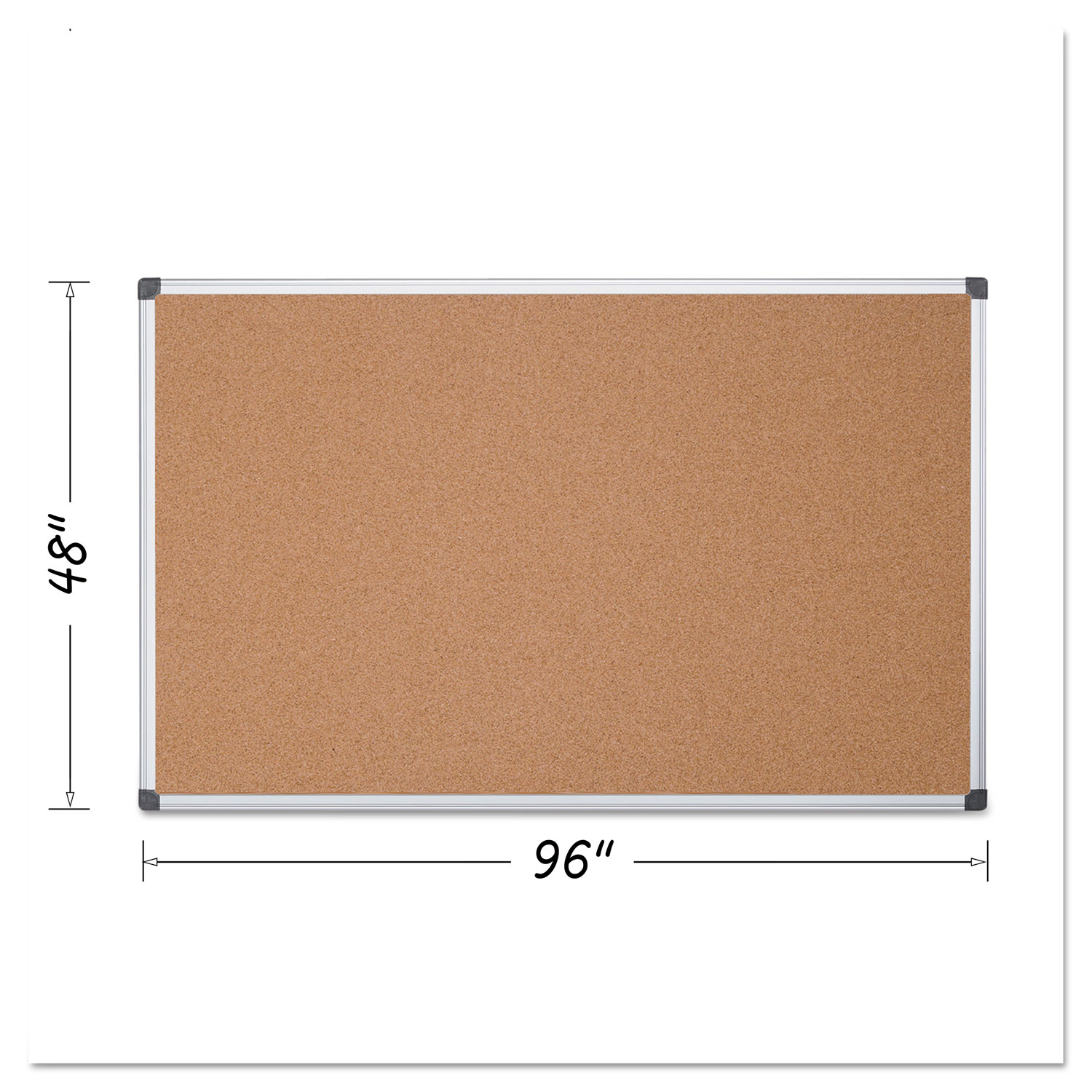 MasterVision CA051170 Value Cork Bulletin Board with Aluminum Frame, 36 x 48, Natural (BVCCA051170)