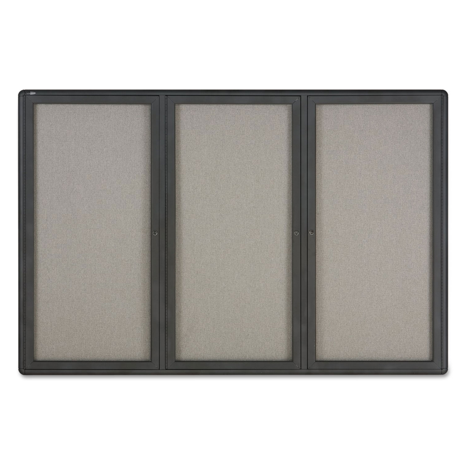Quartet Enclosed FabricCork Board, 72 x 48, Gray Surface, Graphite