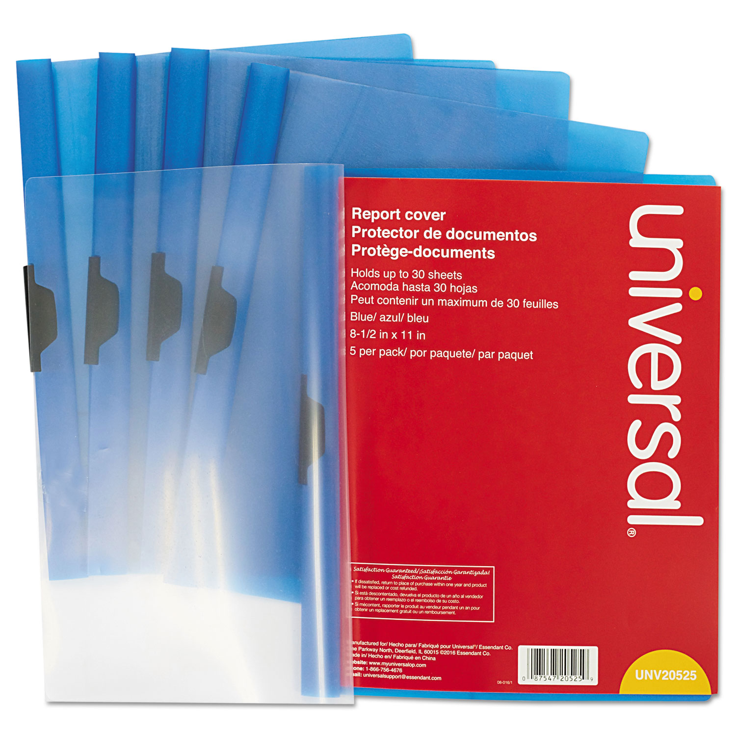 Plastic Report Cover w/Clip by Universal® UNV20525