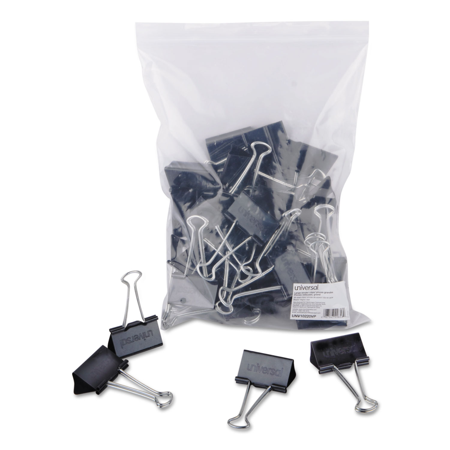 UNV10220VP Universal® Large Binder Clips Zuma