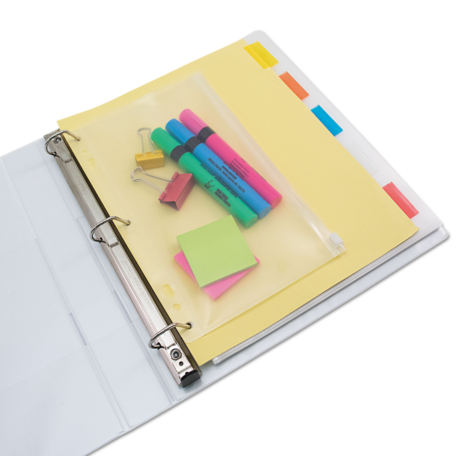 ZipAll Ring Binder Pocket, 6 x 9.5, Clear Zerbee