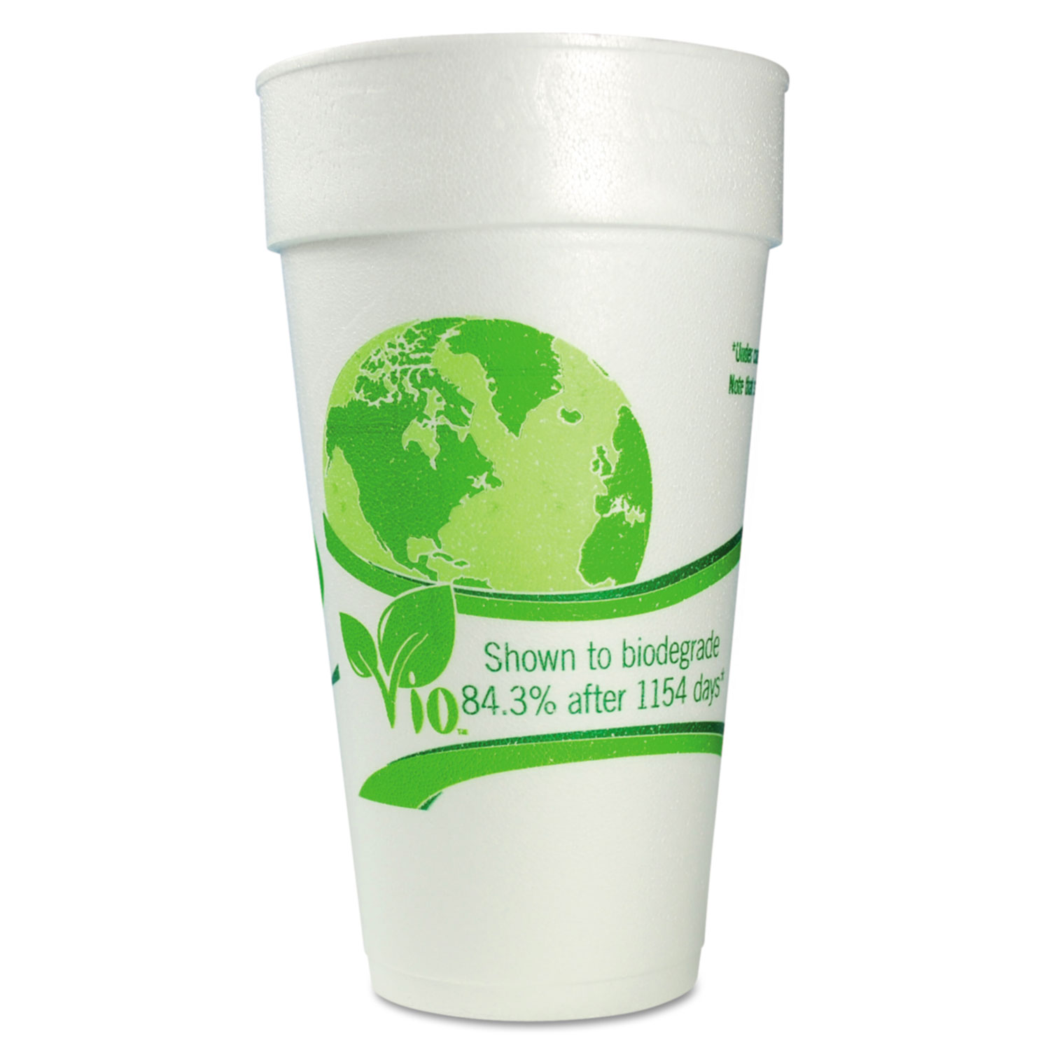 Vio Biodegradable Cups, Foam, 24 oz, White/Green, 300/Carton eBay
