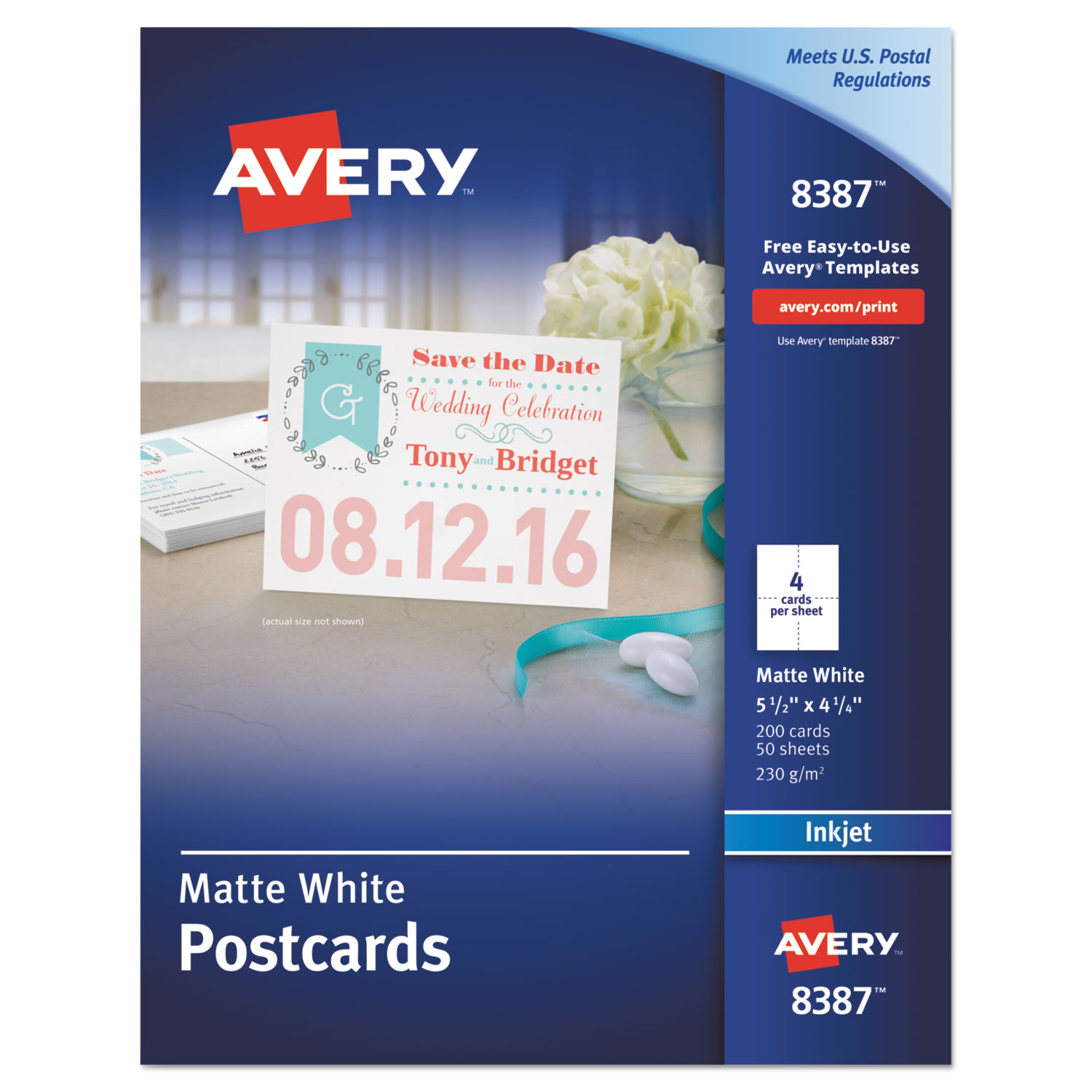 AVE8387 Avery Postcards for Inkjet Printers Zuma