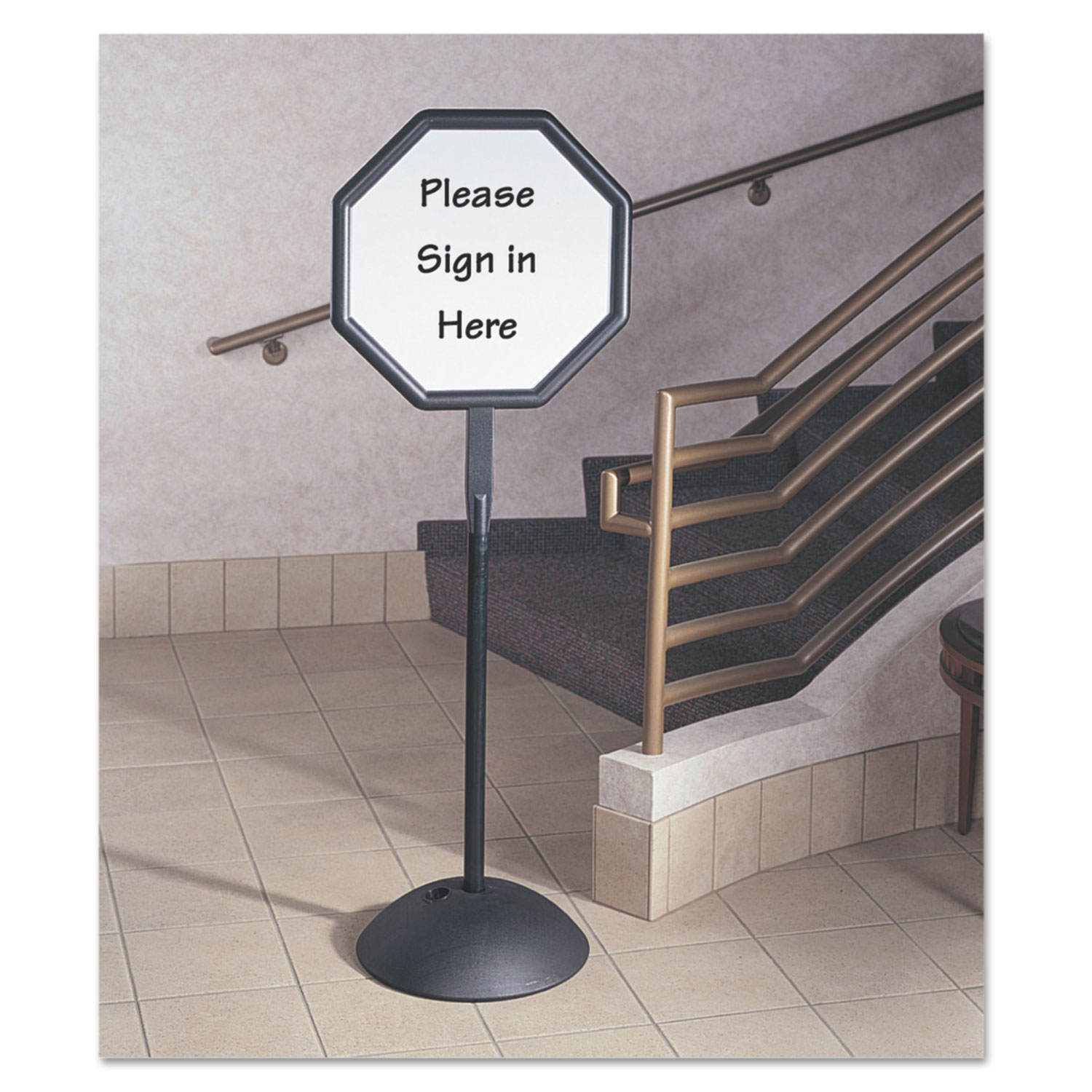 Safco® Double Sided Sign, Erase Steel, 22 1/2 x 18, White