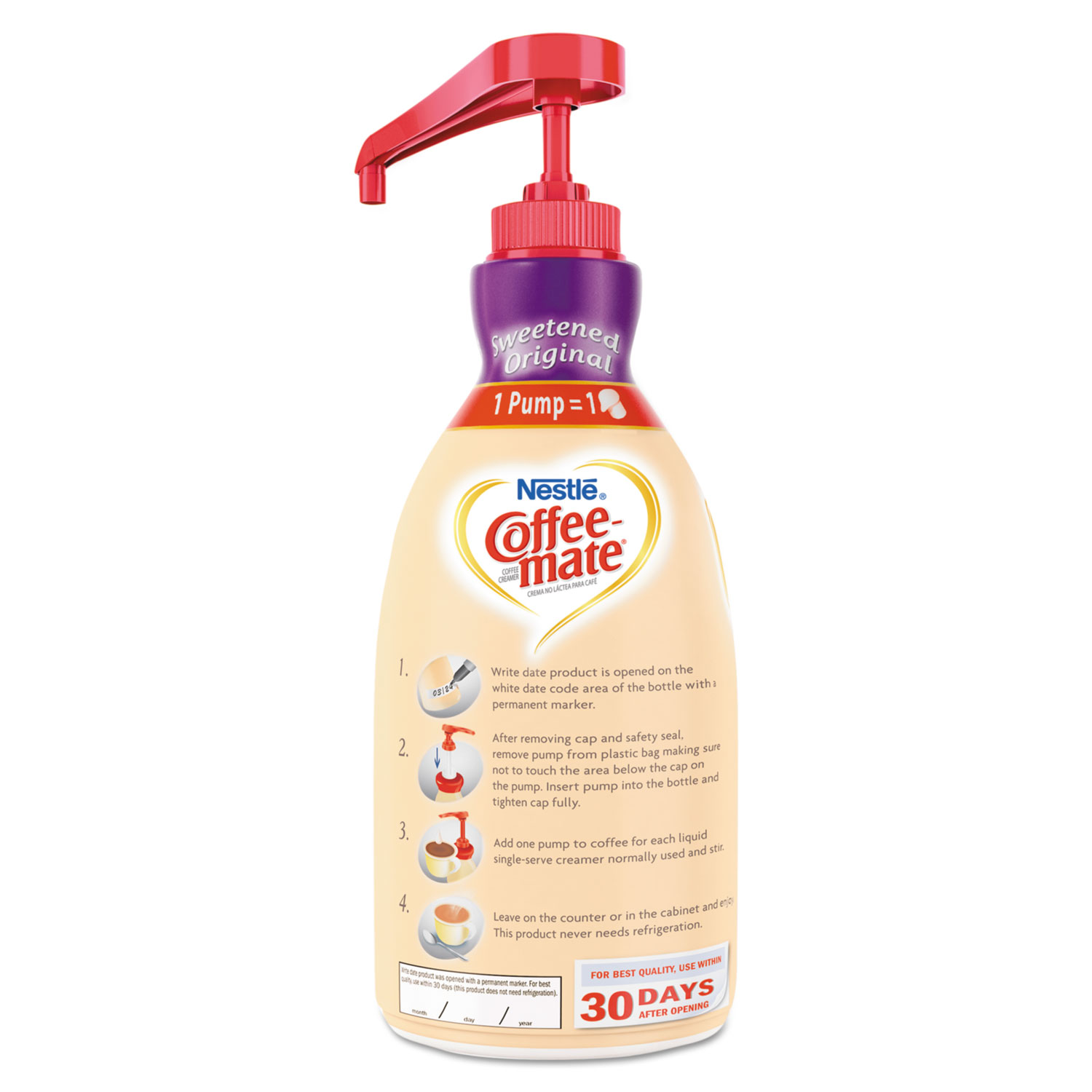 Liquid Coffee Creamer, Sweetened Original, 1500mL Pump Dispenser