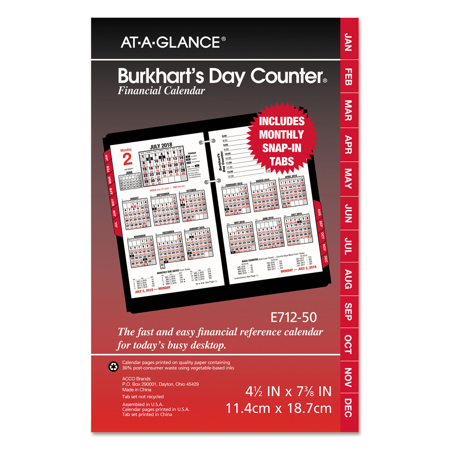 Burkhart's Day Counter Desk Calendar Refill by ATAGLANCE® AAGE71250