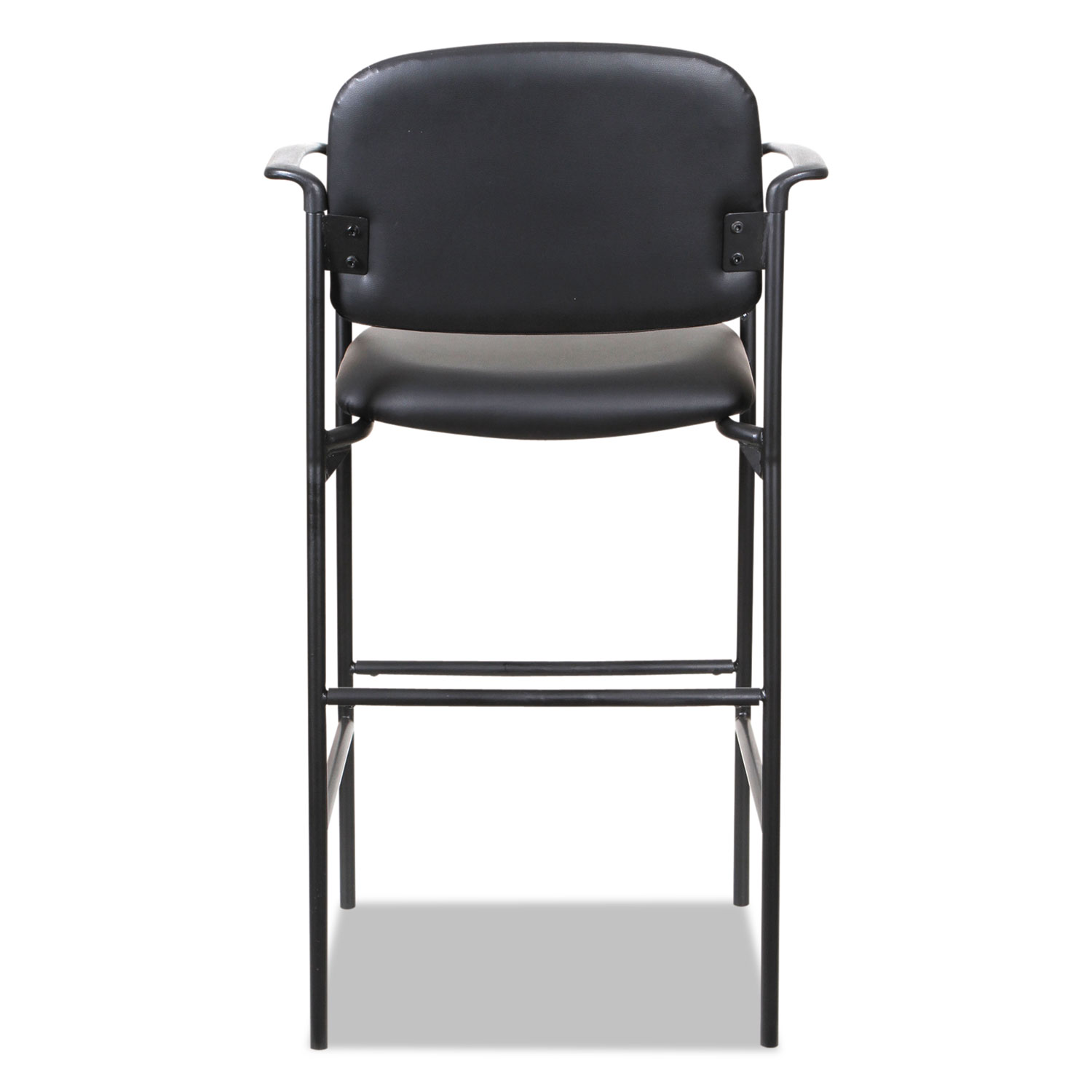 Alera® Sorrento Series Stool, Black, Faux Leather, with Arms, 2 per