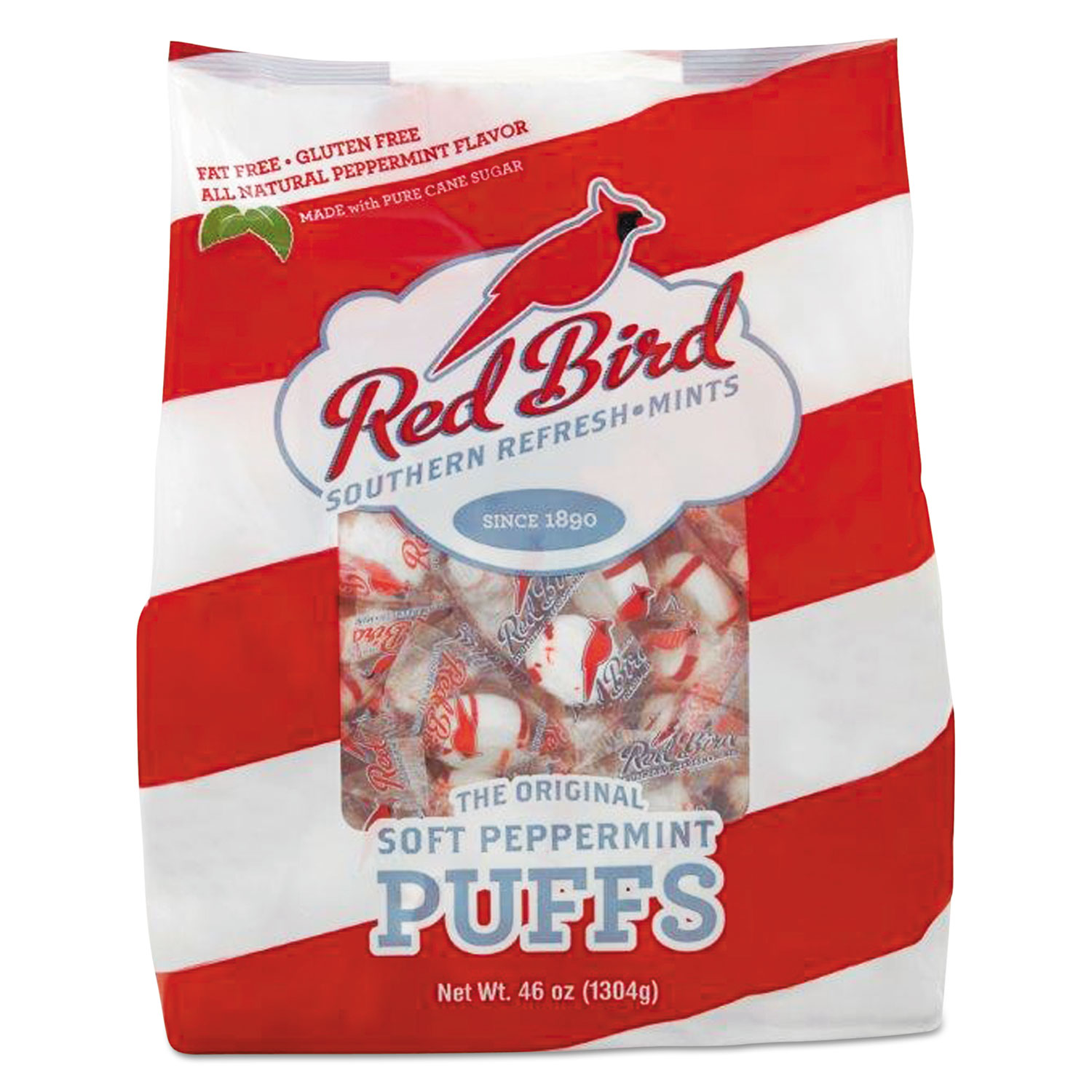 Red Bird Peppermint Puffs, Peppermint, Tub, 46 lb National Everything Wholesale