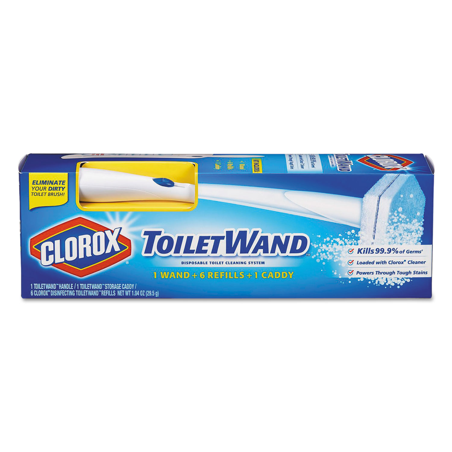Toilet Wand Disposable Toilet Cleaning Kit Handle, Caddy & Refills