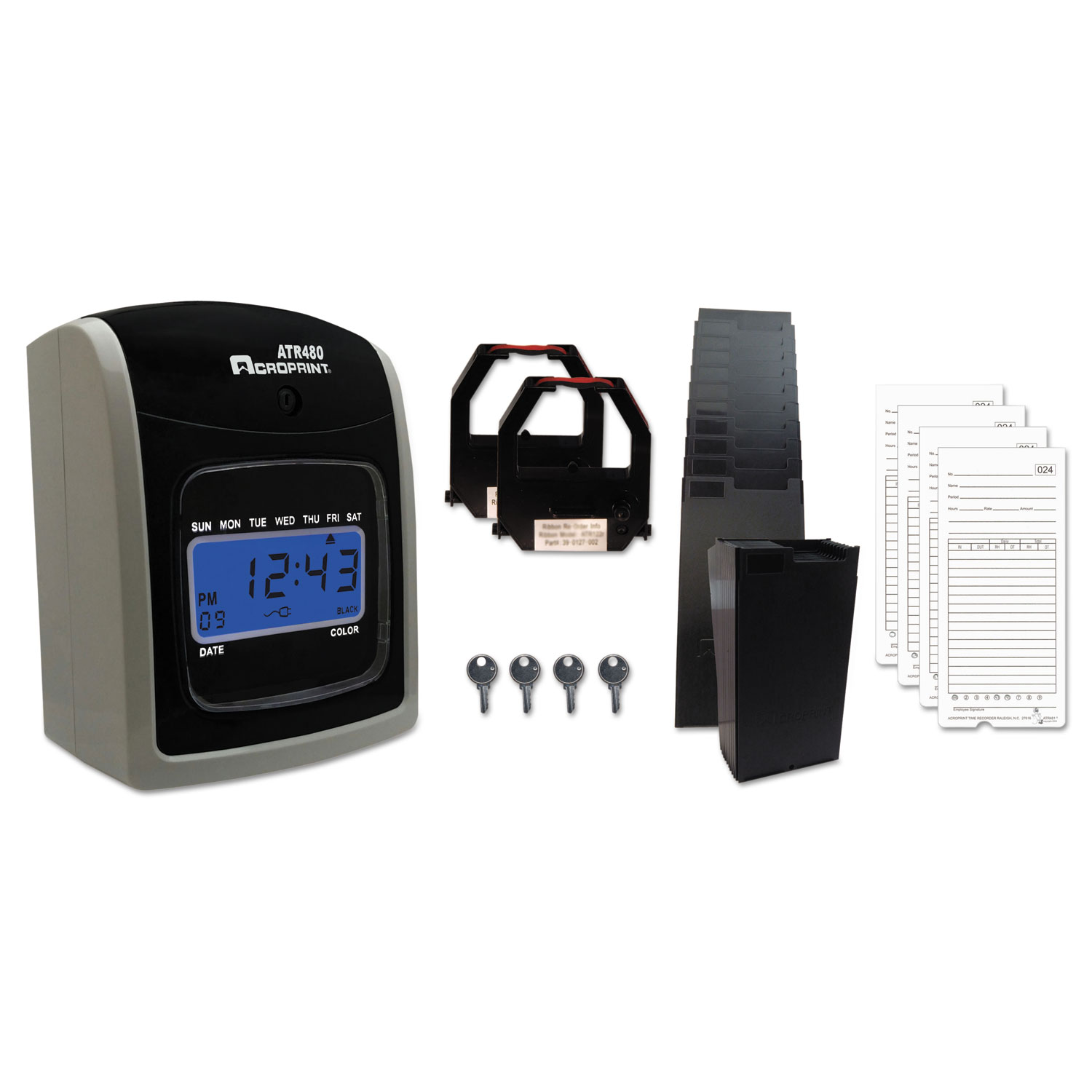 Acroprint® Time Clock Cards for Acroprint ATR480, Two Sides, 7.5 x 3.35