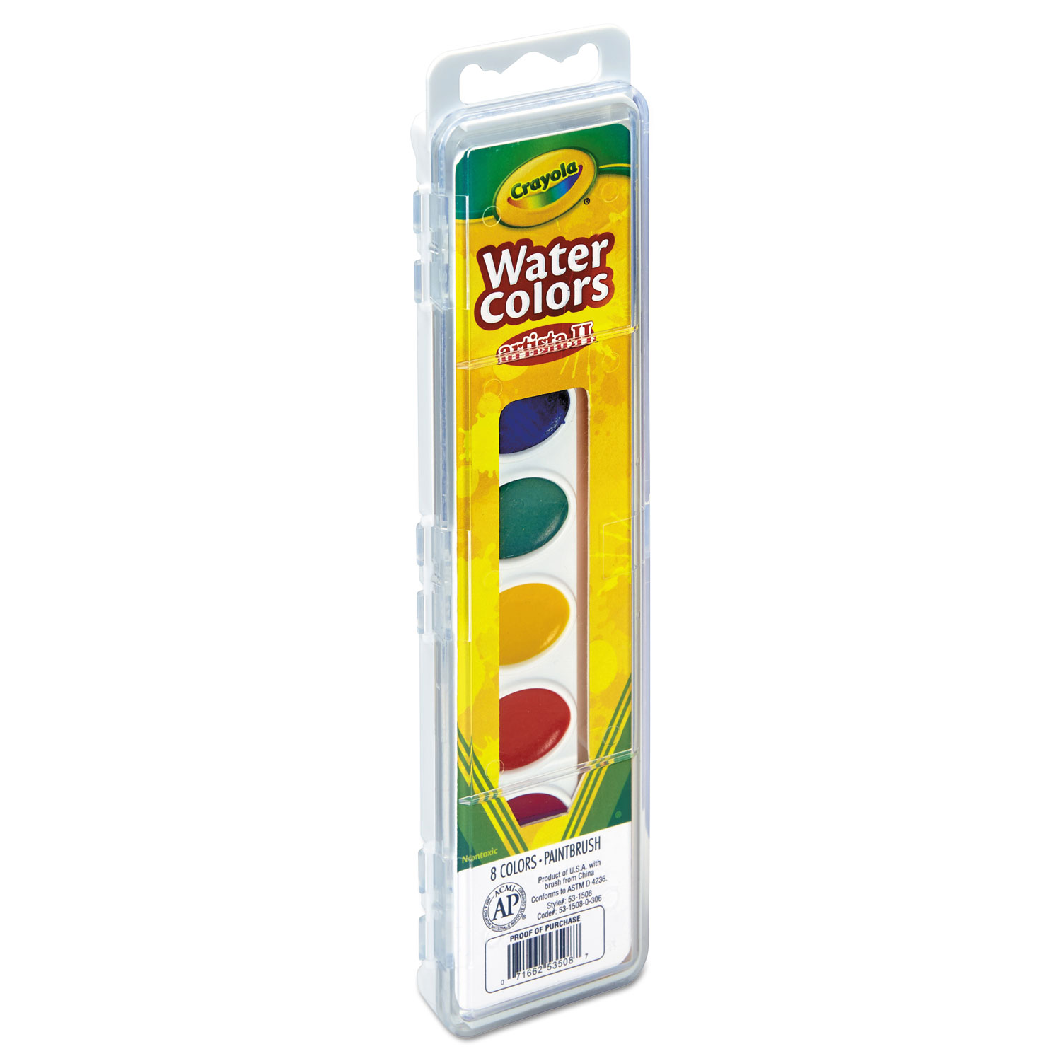 Crayola® Artista II 8Color Watercolor Set, 8 Assorted Colors, Palette