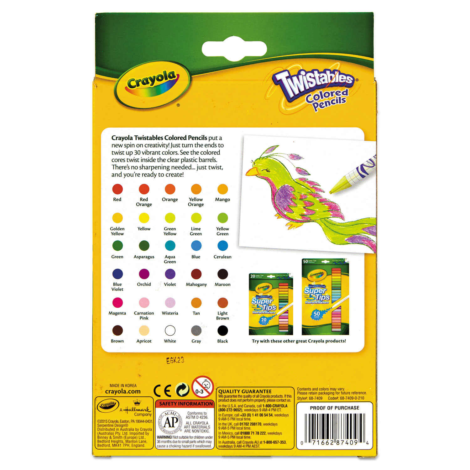 Crayola® Twistables Colored Pencils, 30 Assorted Colors/Pack National