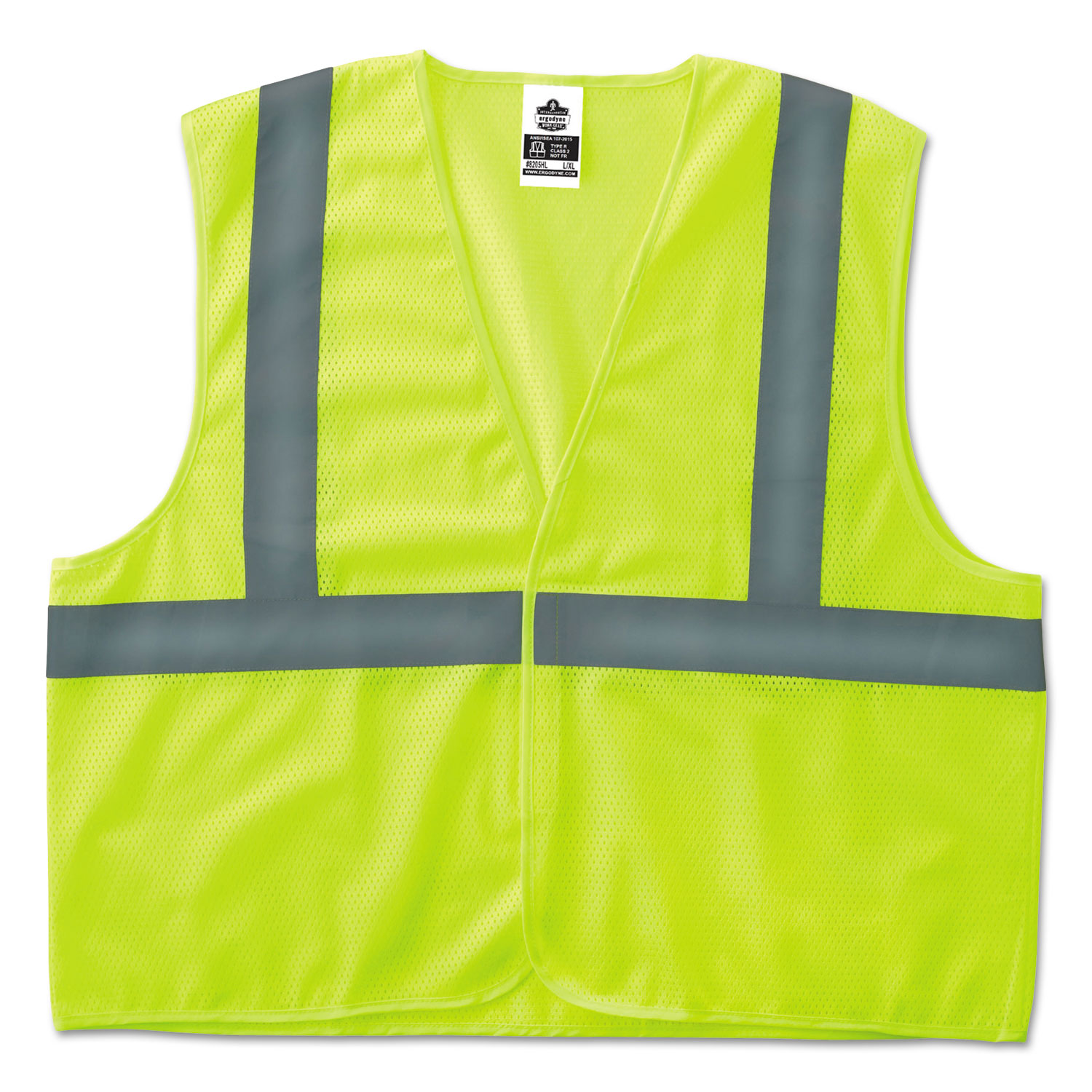 GloWear 8205HL Type R Class 2 Super Econo Mesh Safety Vest, Lime, Small