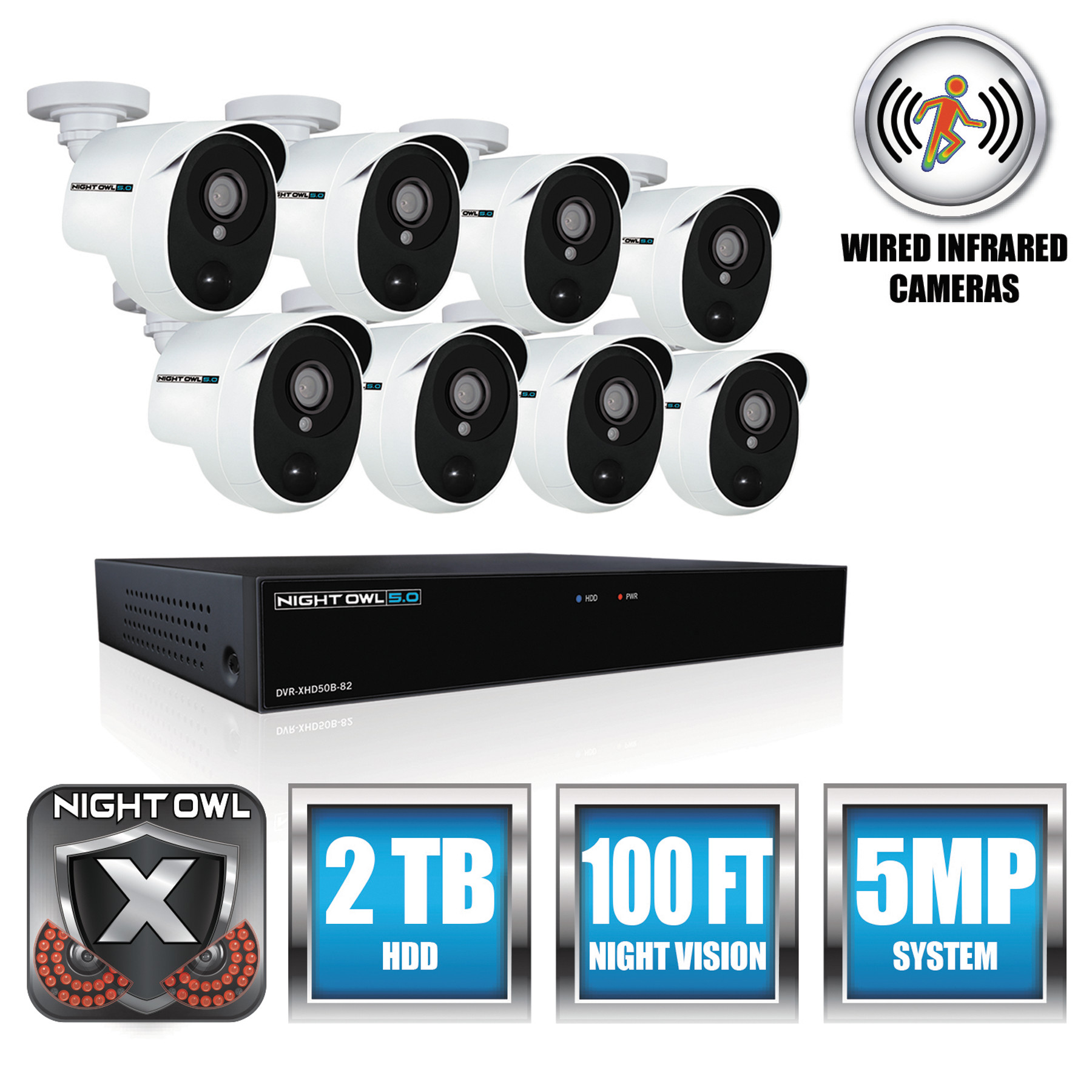Night Owl 8 Channel Extreme HD Video Security DVR, 5MP Resolution