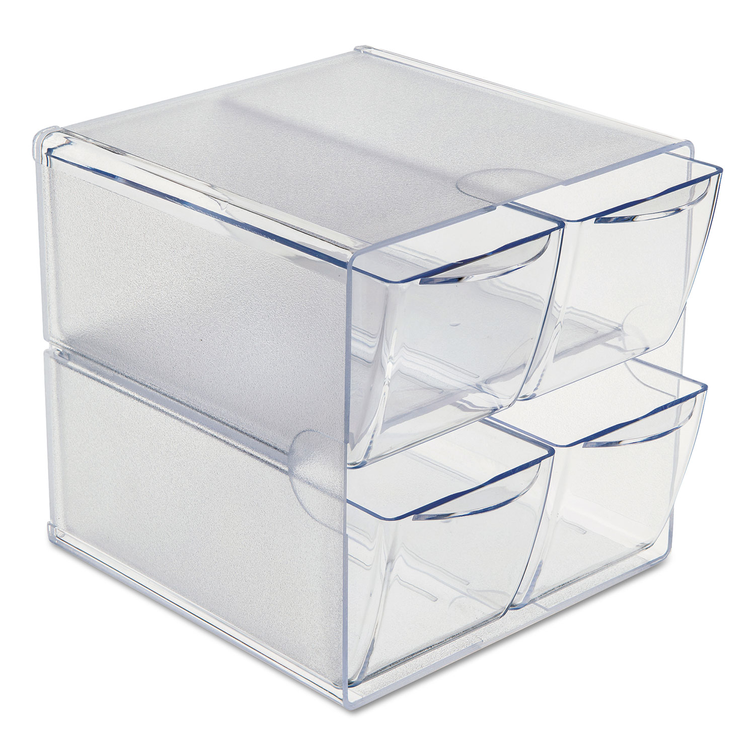 Stackable Cube Organizer, 4 Drawers, 6 x 7 1/8 x 6, Clear Sierra Office Systems & Products Inc.
