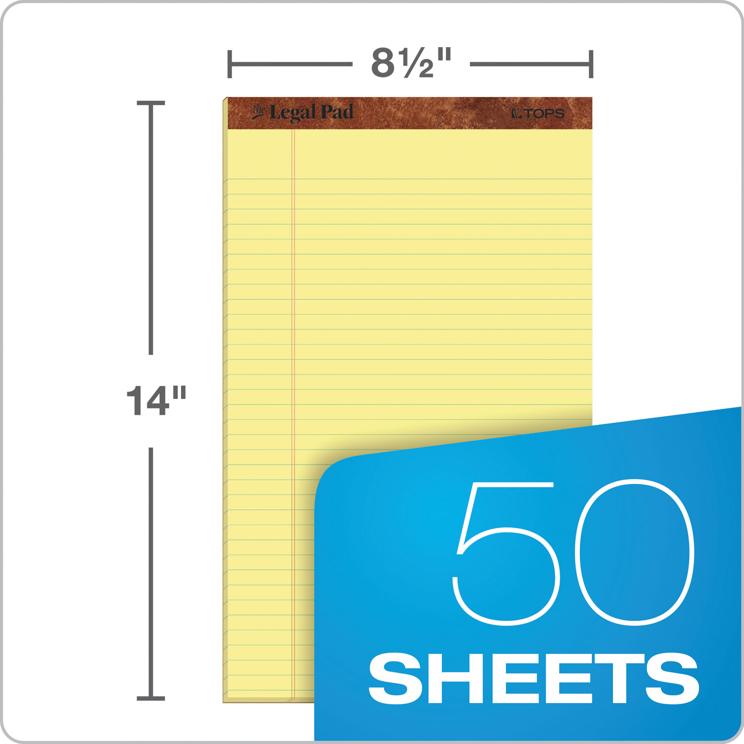 "The Legal Pad" Plus Ruled Perforated Pads with 40 pt. Back, Wide/Legal