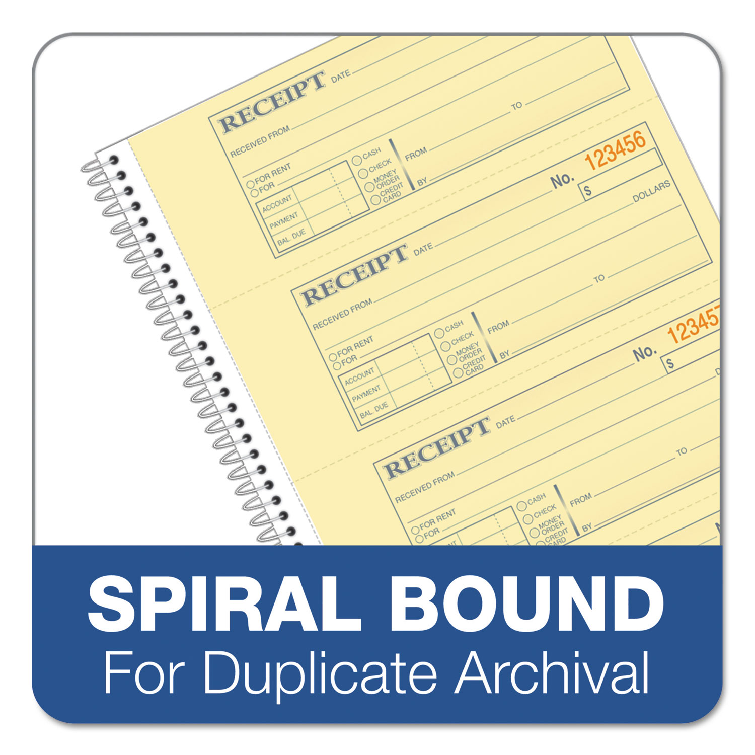 TOPS Money/Rent Receipt Book, TwoPart Carbon, 7 x 2.75, 4 Forms/Sheet