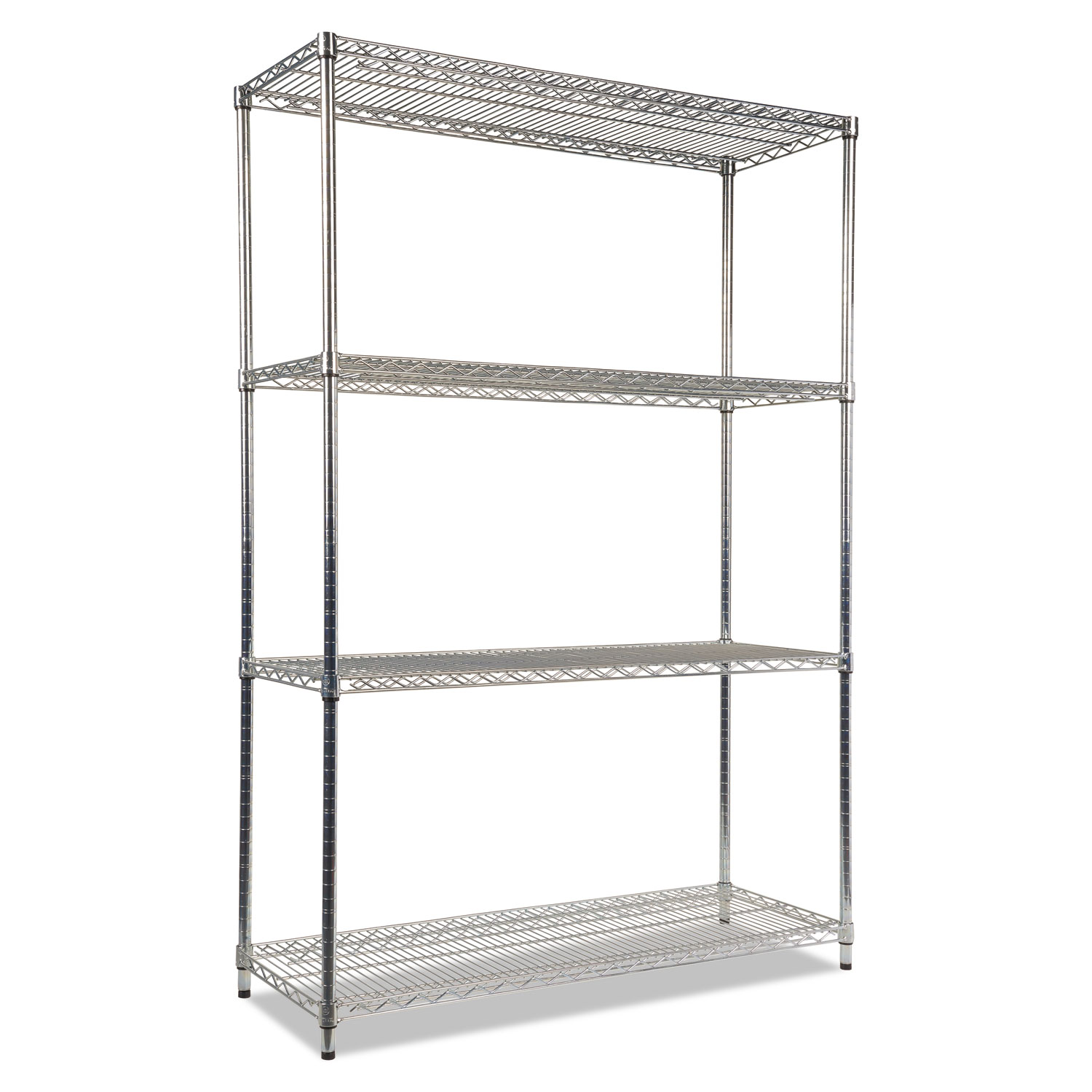 NSF Certified Industrial FourShelf Wire Shelving Kit, 48w x 18d x 72h