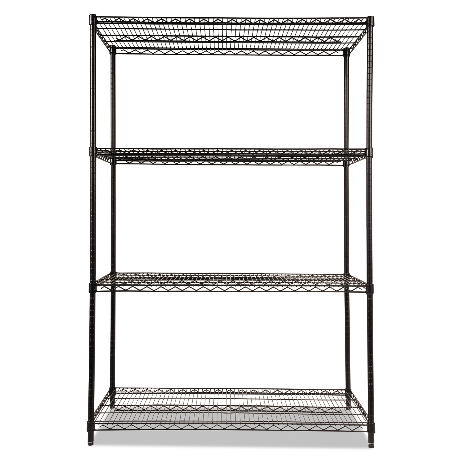 Alera® NSF Certified Industrial FourShelf Wire Shelving Kit, 48w x 24d x 72h, Black Americhem