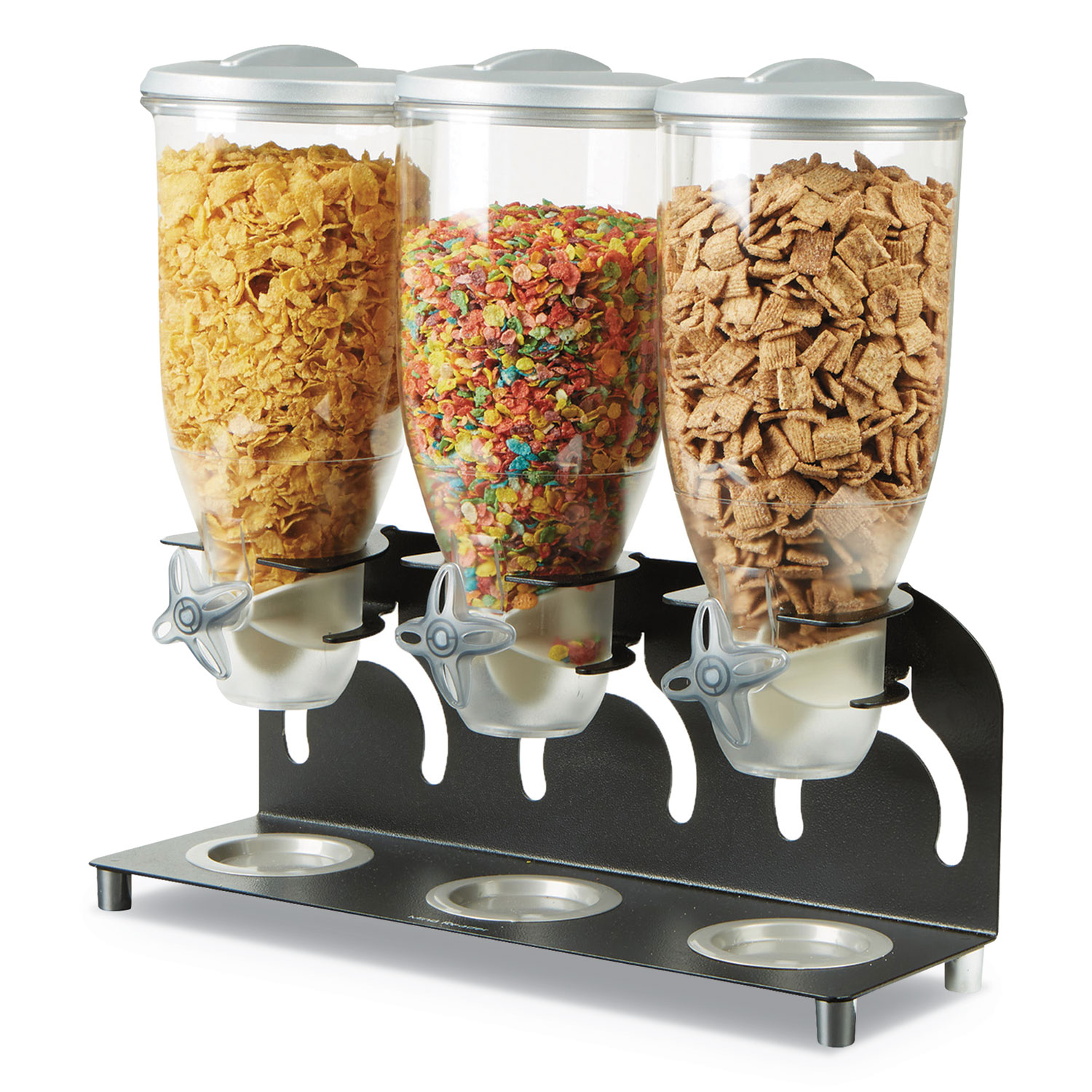 Heavy Duty Metal Cereal Triple Dispenser, 18 1/2w x 5.93d x 17 1/4h