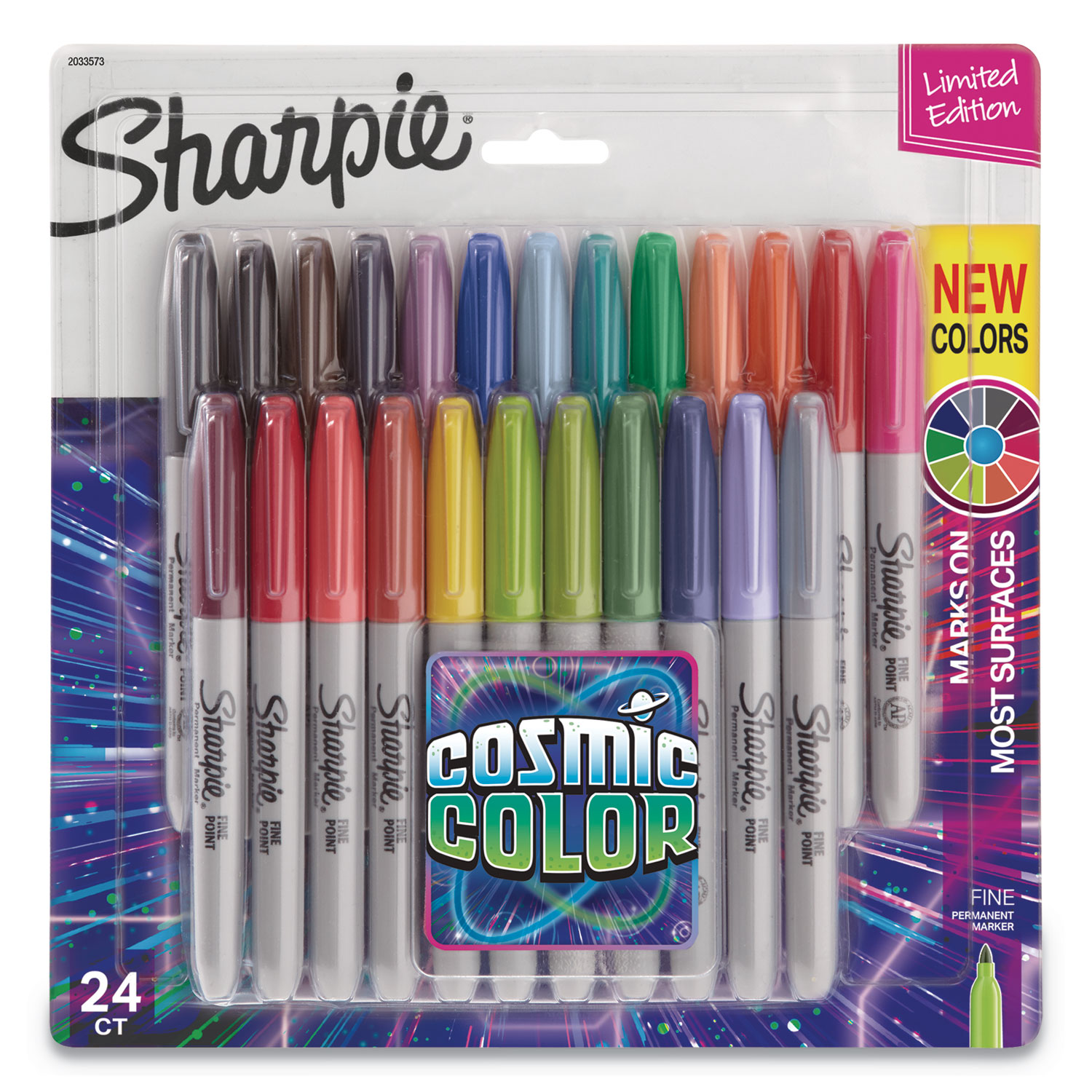Sharpie Cosmic Color Permanent Markers, Medium Bullet Tip, Assorted Colors, 24/Pack BuyDirect