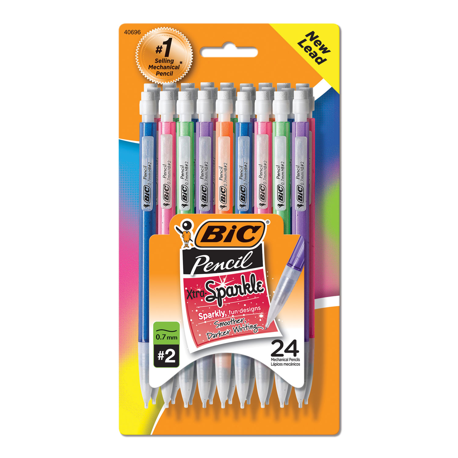 XtraSparkle Mechanical Pencil Value Pack, 0.7 mm, HB (2), Black Lead