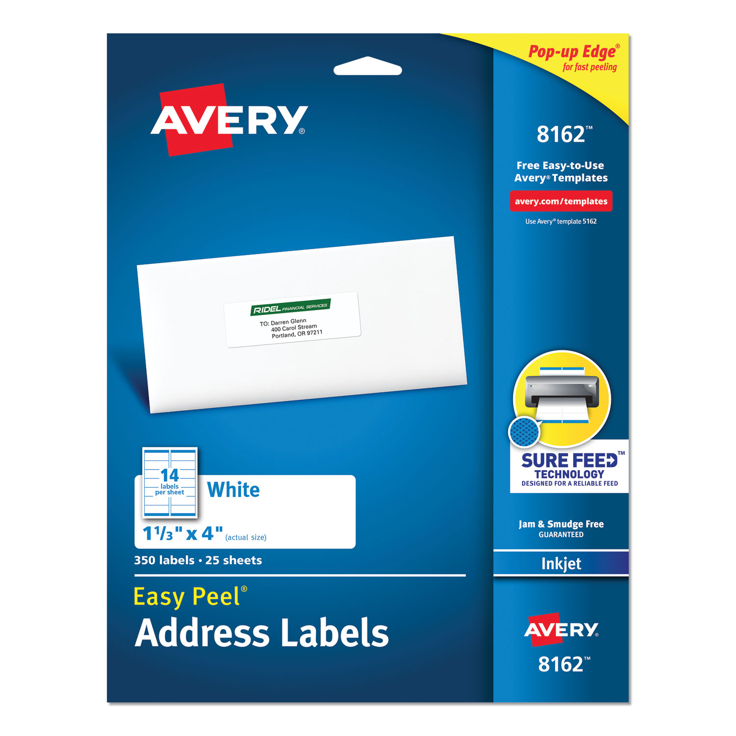 Easy Peel White Address Labels w/ Sure Feed Technology, Inkjet Printers