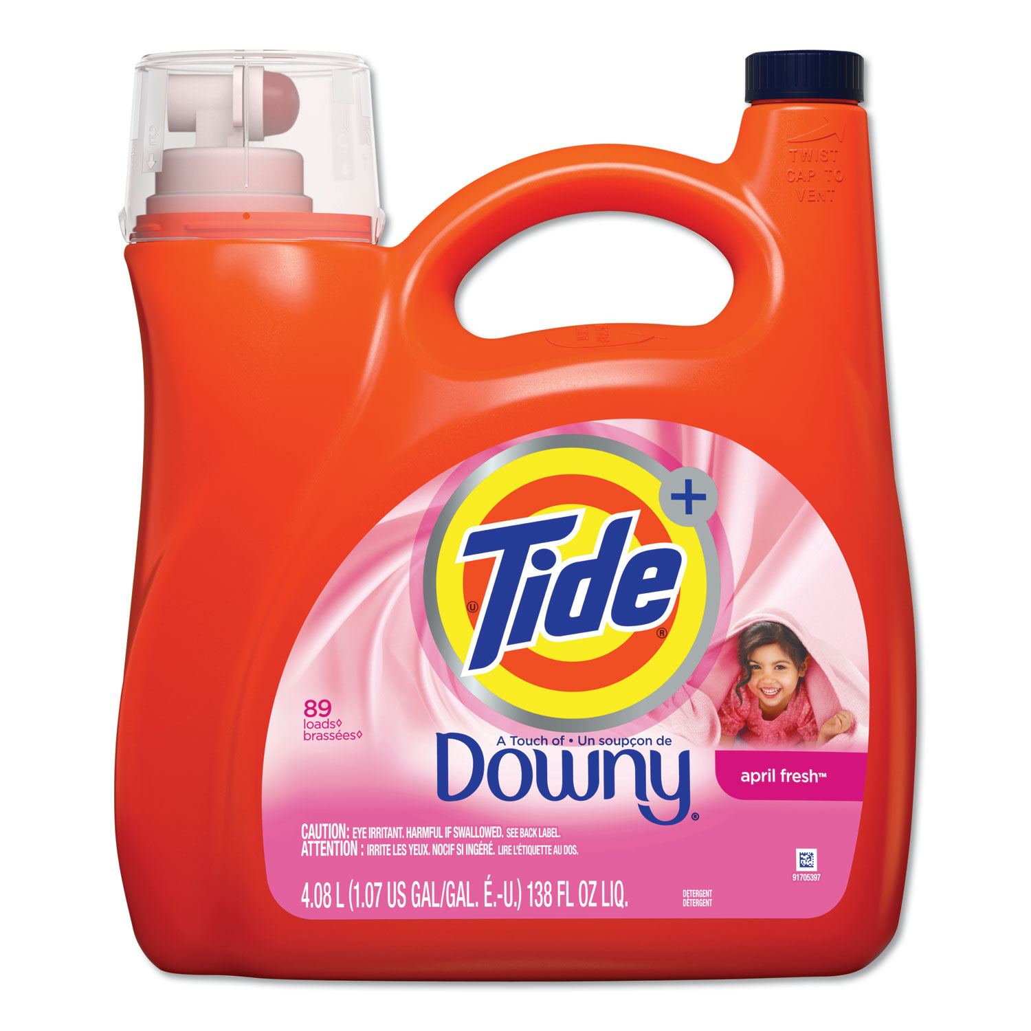 Touch of Downy Liquid Laundry Detergent, April Fresh, 138 oz Bottle, 4