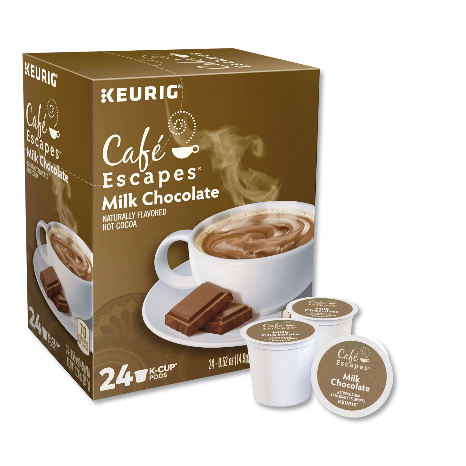 Cafe Escapes Milk Chocolate Hot Cocoa KCups, 24/Box myEliteProducts