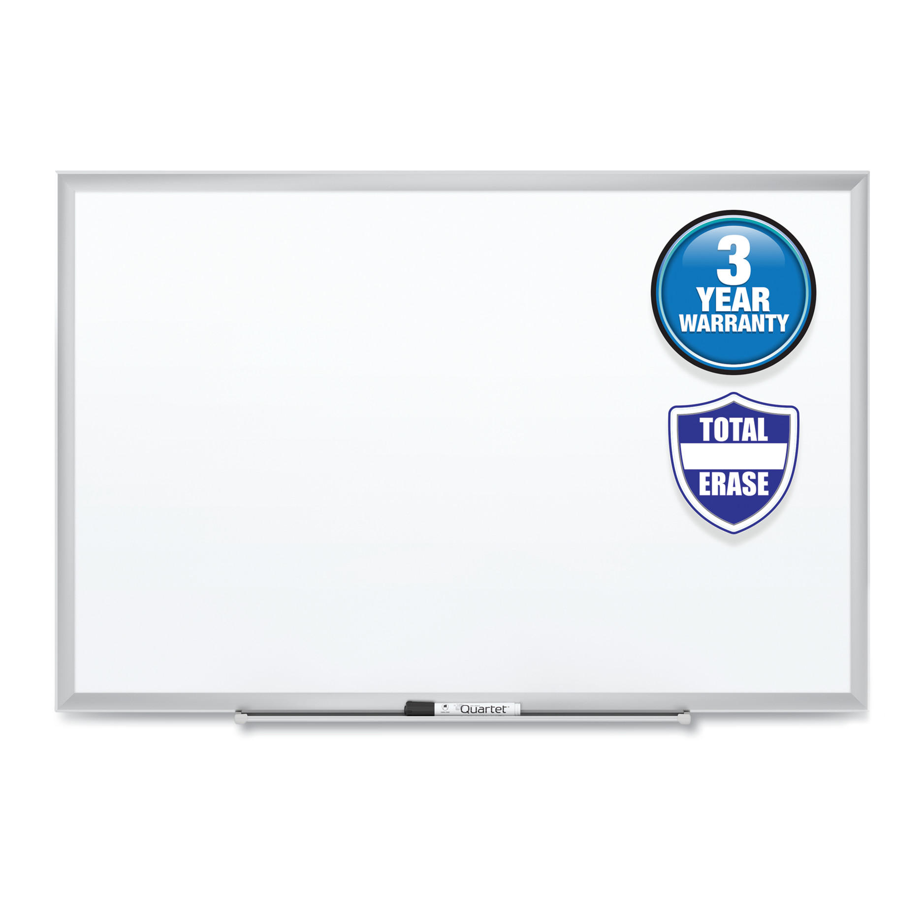 Quartet Classic Series Total Erase Dry Erase Board, 24 x 18, Silver