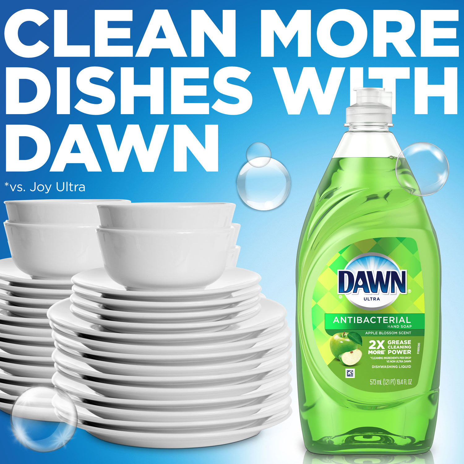 Dawn® Ultra Antibacterial Dishwashing Liquid, Apple Blossom, 40 oz