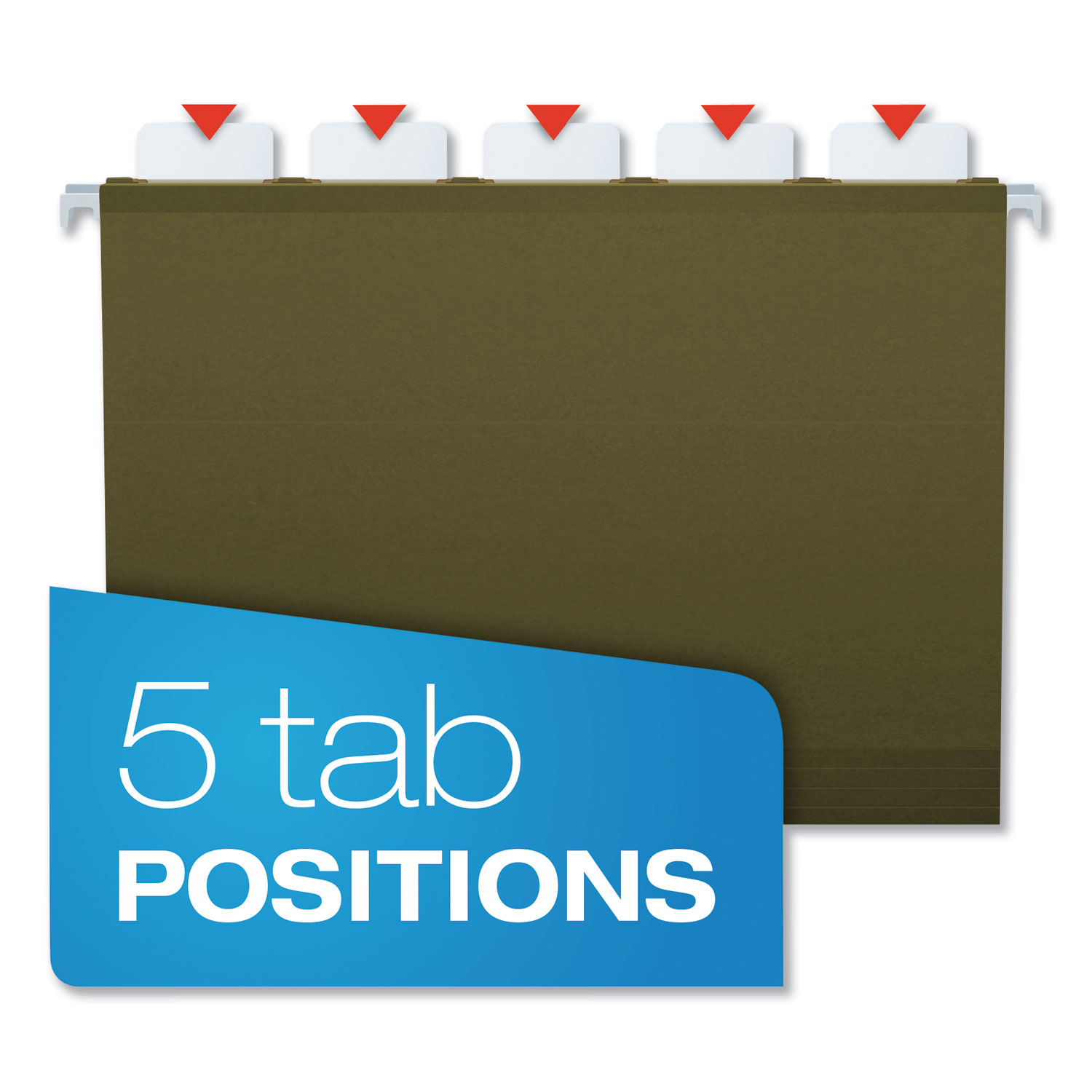 Pendaflex® ReadyTab Reinforced Hanging File Folders, Letter Size, 1/3