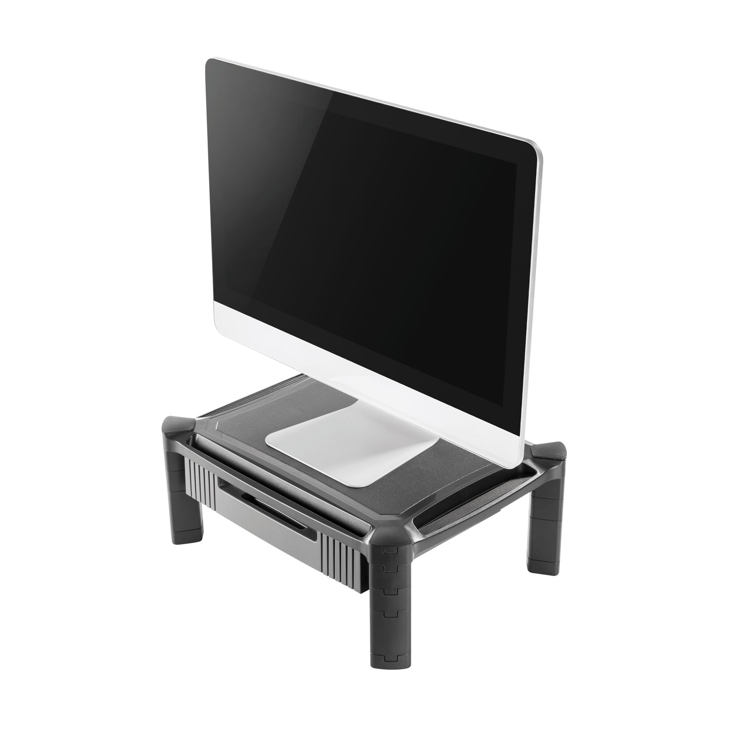 Large Monitor Stand with Cable Management and Drawer, 18 3/8" x 13 5/8