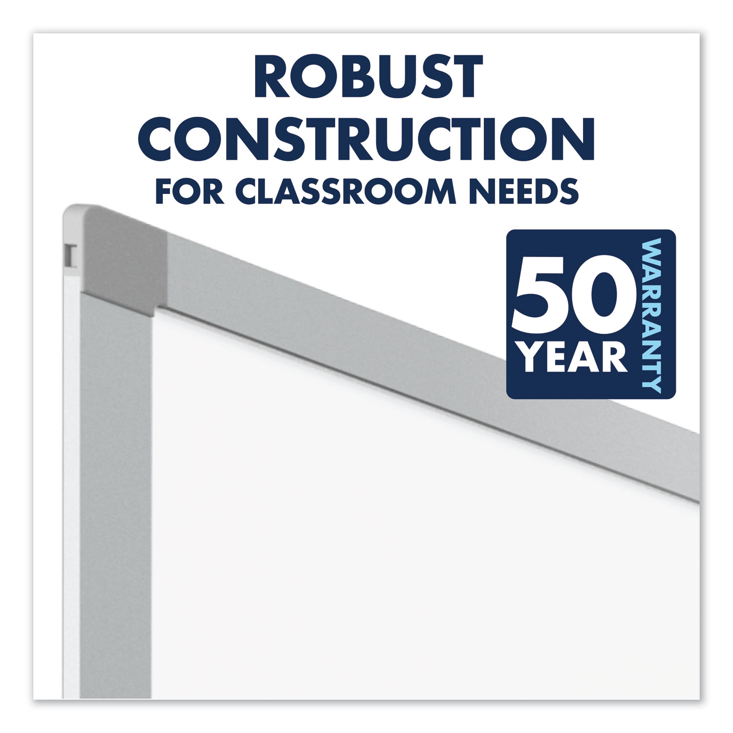 Porcelain Whiteboard, 96" x 48", White Surface, Satin Aluminum