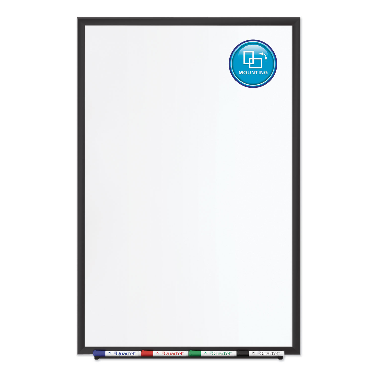 Classic Series Porcelain Dry Erase Board, 48 x 36, White Surface, Black Aluminum Frame