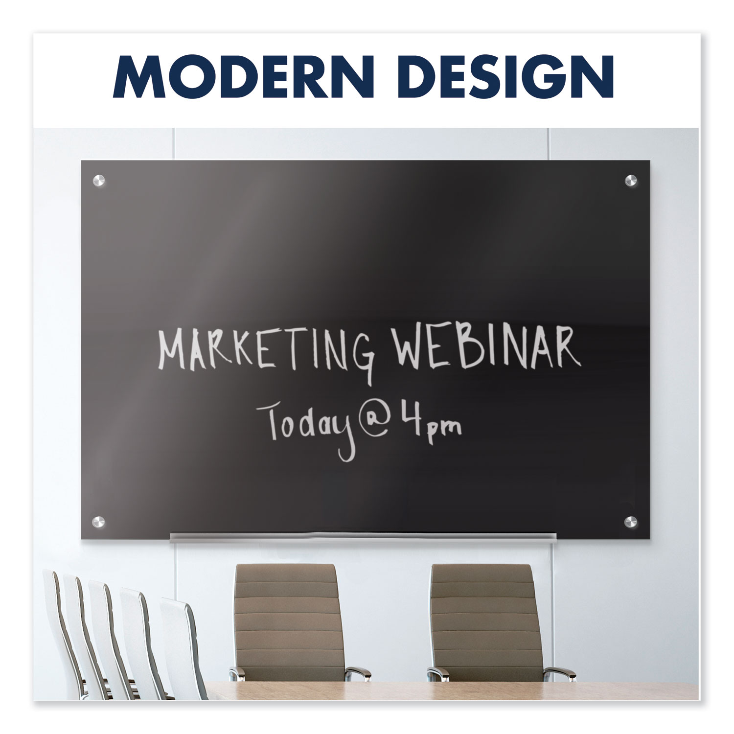 Infinity Glass Marker Board, 72 x 48, Black Surface Western Stationers