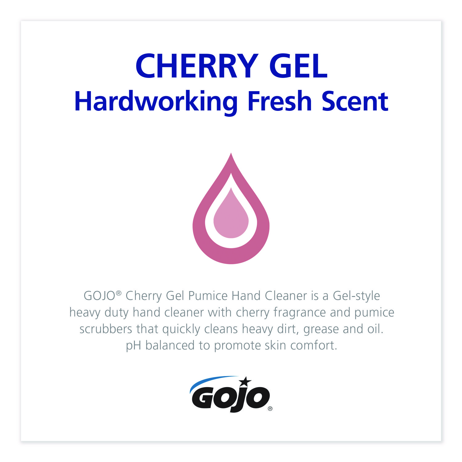 GOJO® Cherry Gel Pumice Hand Cleaner, Cherry Scent, 1 gal Bottle, 2