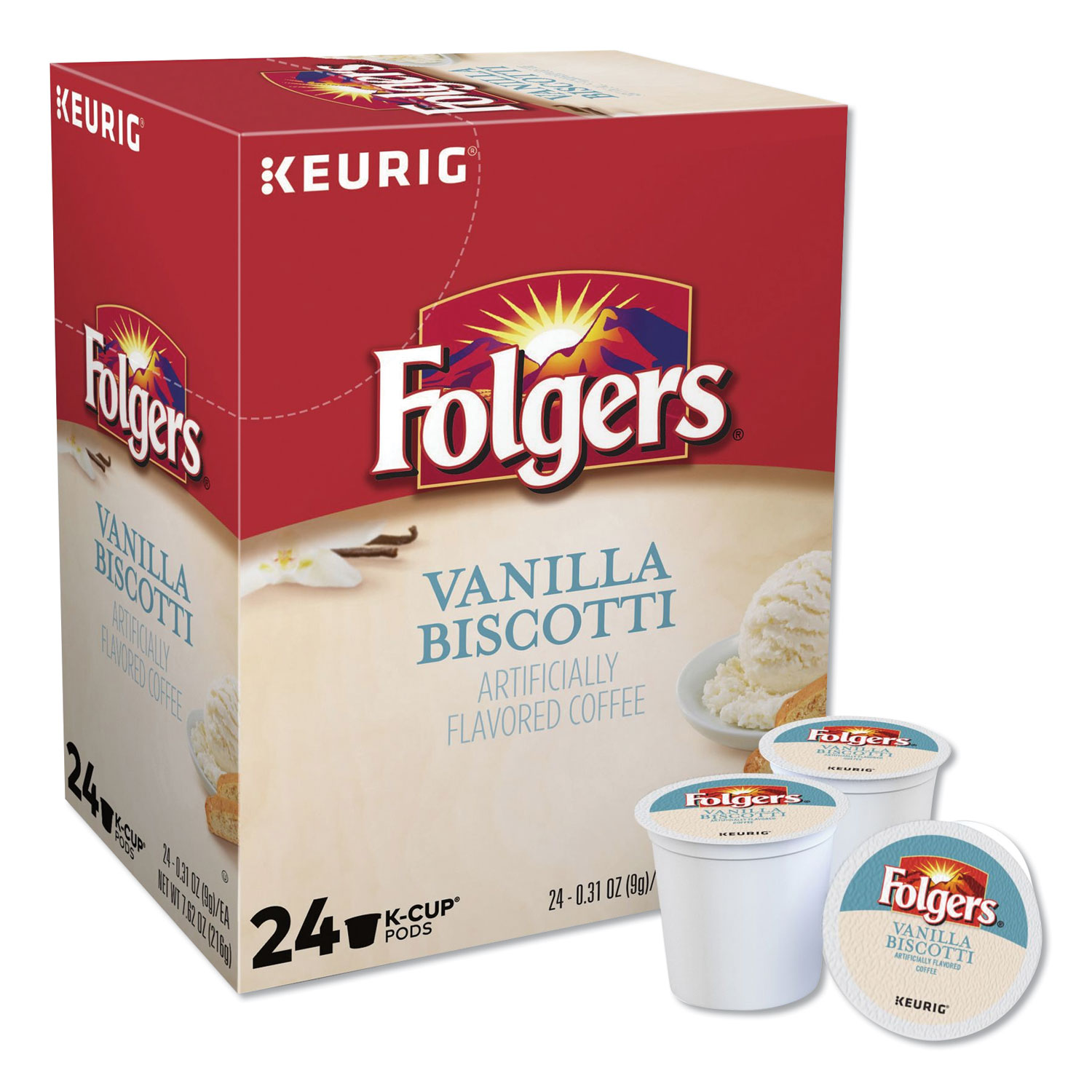 GMT6661 Folgers Gourmet Selections Vanilla Biscotti Coffee K Zuma