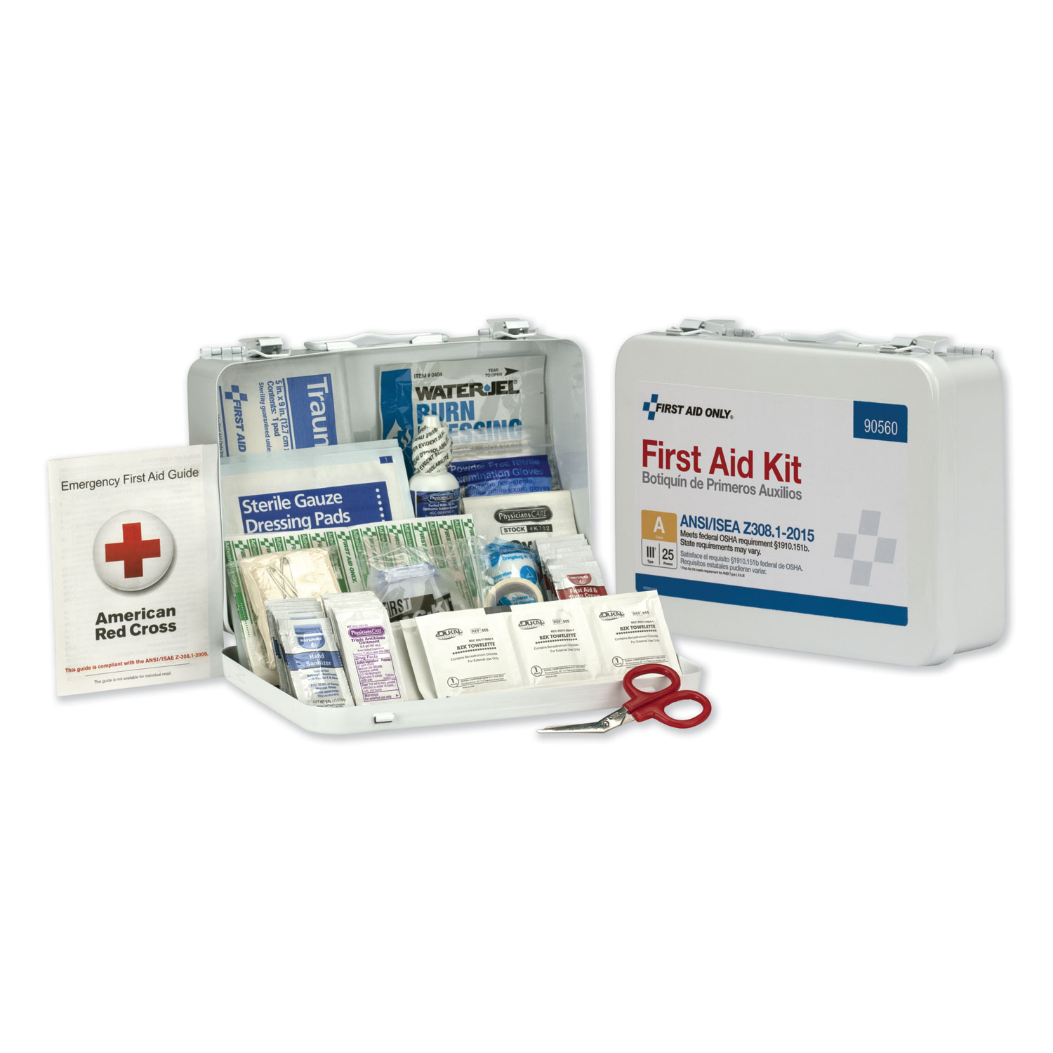 First Aid Only ANSI Class A 25 Person Bulk First Aid Kit for 25 People